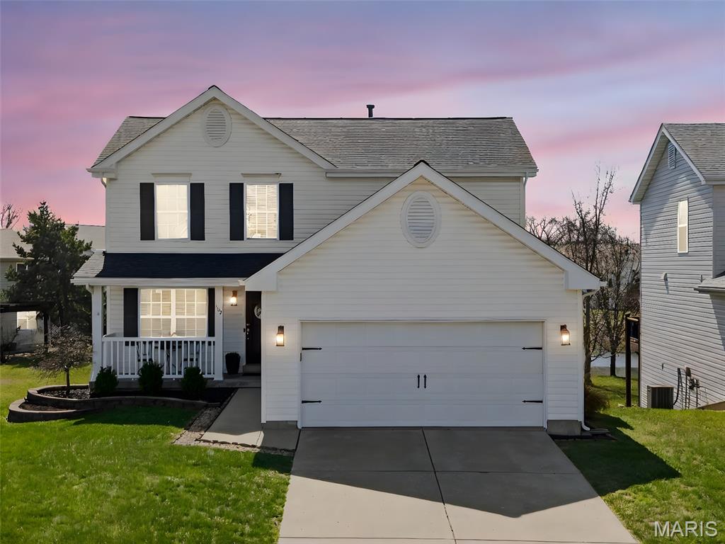 Welcome Home, to this beautifully maintained 2 story in the heart of Lake Saint Louis.  1133 Oakley Lane offers the perfect blend of comfort and functionality. This home features a spacious layout, generous natural light and stunning backyard views of the neighborhood lake! 4 bedrooms and 3 and half baths leaves plenty of space to gather and grow. The main level offers hardwood floors through out, a spacious great room and a large eat in kitchen. The kitchen features granite countertops, a grand island, large pantry and plenty of cabinet/countertop space for the chef in the house.  Upstairs has a large primary suite with vaulted ceilings and full primary bathroom with linen closet. Convenient second level laundry offers easy access to bedrooms, making everyday chores simple and efficient.  You'll enjoy the walk out, finished lower level of the home. Equipped with a large rec room, 4th bedroom and full bathroom. Enjoy the neighborhood trails, lakes and community playground! New water heater, new roof and newer HVAC system. Do not miss out on this beauty!