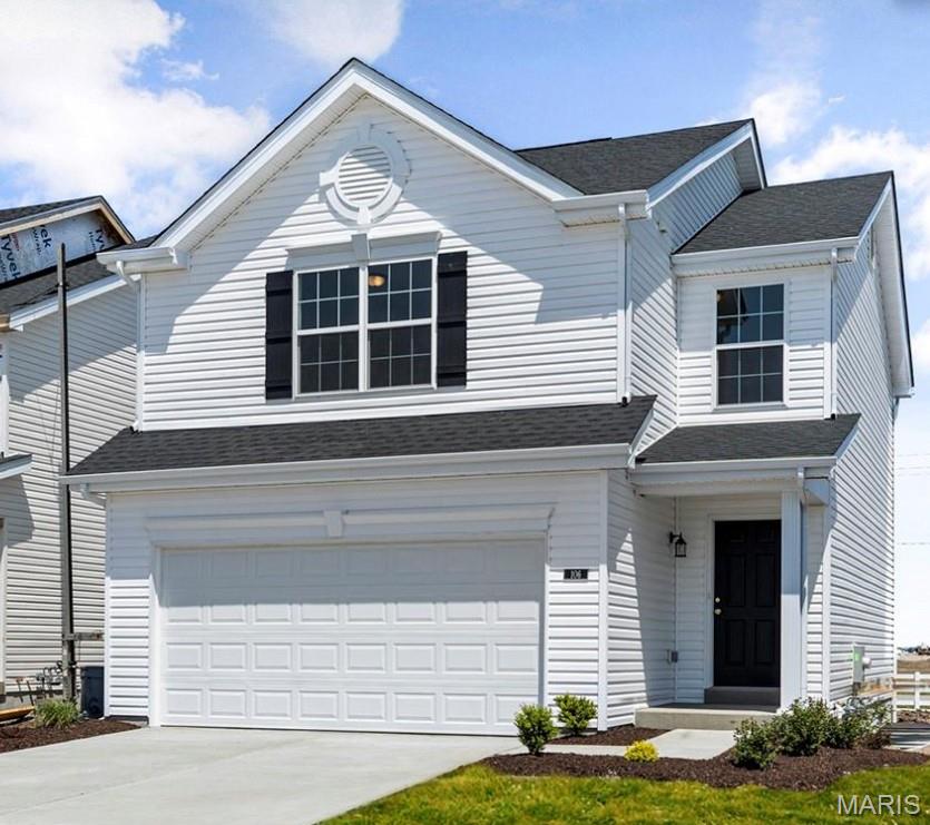 Brand new! 2 story Arlington 3BR, 2.5BA will be ready to move in on September 1st.  Be the first to live in this beautiful custom home with high-end finishes.  Luxury cabinets, quartz countertops, & stainless-steel GE appliances.  Top-of-the-line finishes & decor!  The breakfast area opens to the backyard with large patio, and the living room features a large window. The primary suite features 2 large walk-in closets & private bath with a 5’ walk-in shower.  Two more bedrooms with walk-in closets, and a full bath + small loft area.  Extras include white 6 panel doors, ceiling fan prewires, main floor powder room, 2-car garage w/coach lights, a lower level for future finish and more!  Post Farms is in the Wentzville School District with onsite amenities including a sports court, playground, multi-use trail & common ground.