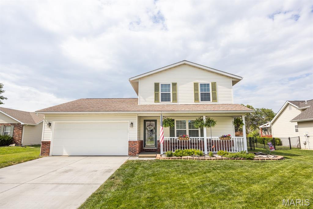 Vacation called…it wants its backyard back.

Welcome home to this beautifully maintained two-story home tucked away on a quiet cul-de-sac in desirable Shiloh, Illinois! Offering exceptional curb appeal and an inviting floor plan, this home is designed for comfortable everyday living and effortless entertaining.

The spacious interior provides plenty of room to gather, while the kitchen features a stainless steel appliance package, water heater and HVAC system updated in 2021. New carpet installed in 2026 adding value and a fresh update for the next owner.

Step outside and prepare to fall in love with your own private backyard paradise. Beautiful landscaping creates a peaceful setting, while the freshly stained covered pergola—complete with electricity and convenient outlets—is the perfect place to relax with your morning coffee, watch the game, or entertain family and friends. Whether you’re hosting summer cookouts or enjoying a quiet evening outdoors, this backyard is sure to become your favorite “vacation” destination.

Conveniently located near shopping, dining, parks, Scott Air Force Base, and easy interstate access, this move-in ready home offers the perfect blend of location, comfort, and outdoor living.