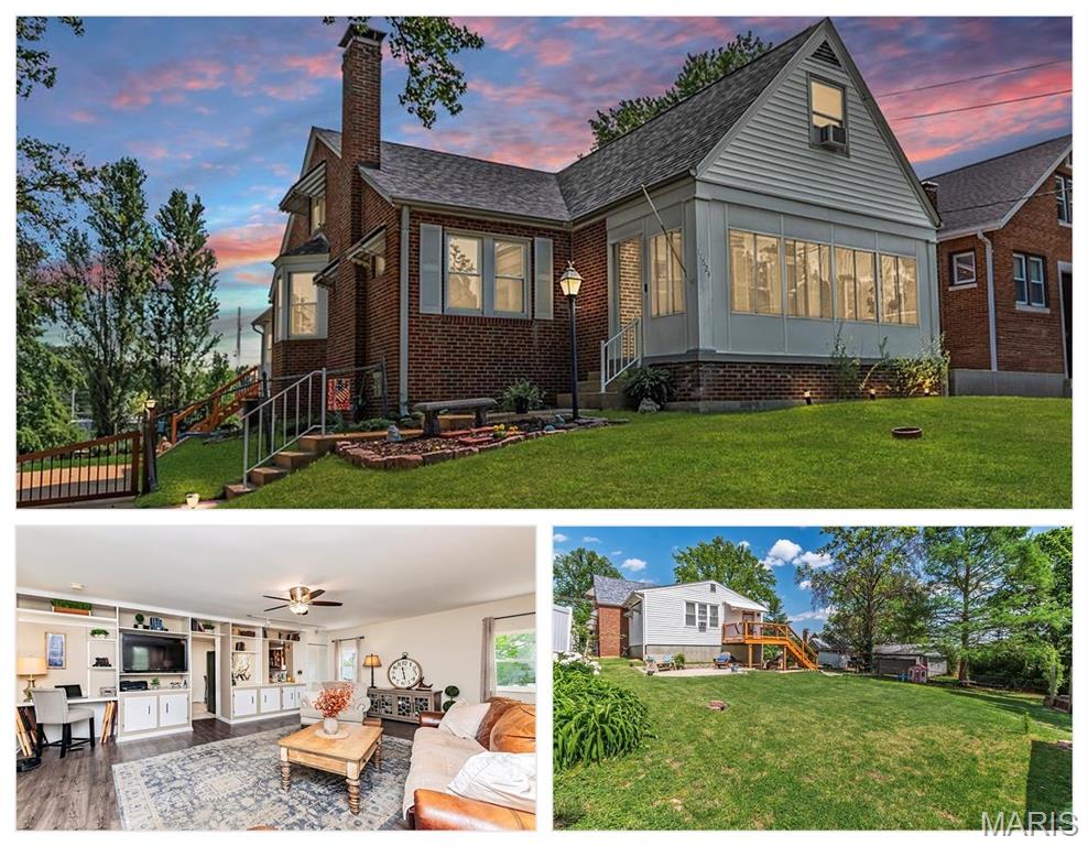 Welcome home to 11624 Denny Rd in sought-after Sunset Hills, located in the highly acclaimed Lindbergh School District! This beautifully updated 1.5-story all-brick home with a NEWER ROOF offers a highly desirable up-down bedroom floor plan, featuring a primary bedroom on the main level. This flexible layout appeals to a wide range of buyers, including those seeking main-floor living, multi-generational arrangements, home offices, or guest space. Seller reports SQFT listed on tax records is incorrect.  Prior appraisal listed total living area on the first and second level is 2484 SQFT. This does not include the basement.


Relax on the charming enclosed front porch, then step inside to enjoy hardwood floors throughout the first floor and fresh neutral paint. The inviting living room boasts a wood-burning fireplace, and the dining room is highlighted by a bay window with built-in storage. 

The spacious eat-in kitchen includes stainless steel appliances, a new dishwasher, and opens to a large family room, creating an ideal flow for everyday living and entertaining. Step outside to a newer deck overlooking a large backyard, complete with a new patio and a covered sitting area beneath the deck—perfect for relaxing or hosting gatherings.

The main-level primary bedroom is joined by an additional first-floor bedroom. Upstairs, you’ll find three bedrooms with LVP flooring and a full bath updated with new vanity and light fixtures. The walk-out basement features two sleeping rooms, a third full bathroom, an 8-foot pour, and ample unfinished storage space.
A rare bonus includes a tuck-under two-car garage plus an additional one-car garage. Conveniently located near local shops, restaurants, parks, and everyday amenities, this home combines space, versatility, and location—an exceptional opportunity in Sunset Hills!