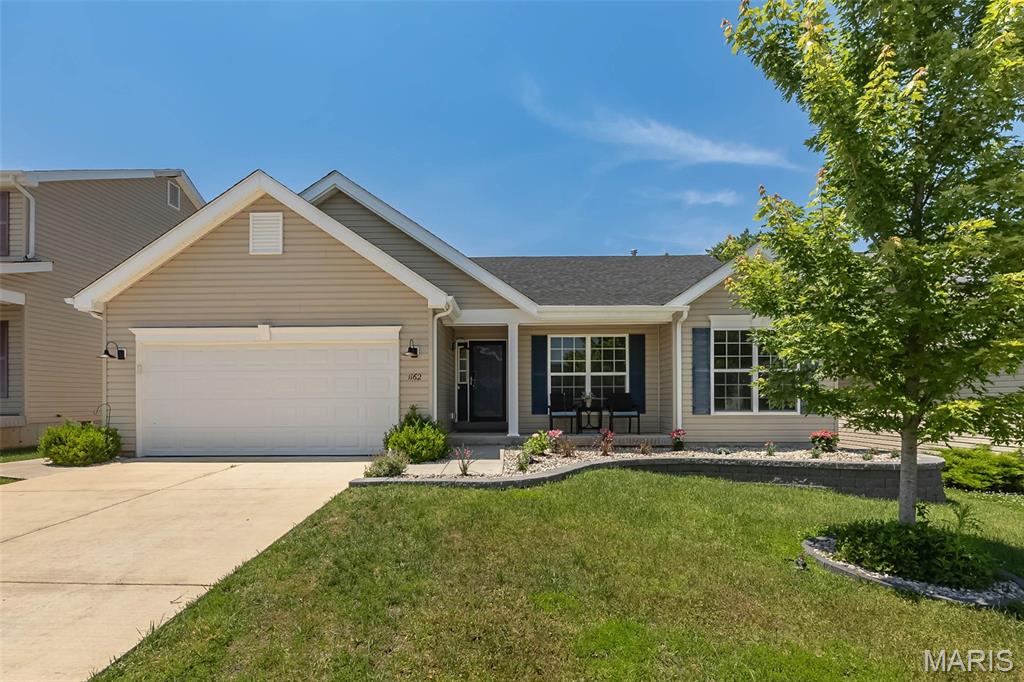 **Join us for an OPEN HOUSE SUNDAY JUNE 28TH NOON - 2PM** Prepare to be impressed! If you've been looking for a spacious 4 bedroom ranch with room to grow, this is it! At nearly 1,900 square feet on the main floor, this is one of the largest ranch floor plans in the neighborhood and offers a fantastic open floorplan filled with natural light. The vaulted great room, breakfast room, and kitchen create a bright, open space with the kind of flow today's buyers love. The kitchen features 2 pantries, stainless steel appliances, gas stove, tons of cabinets and counterspace and connects to the main floor laundry. The primary suite offers plenty of room to unwind and features a roomy walk-in closet, private bath with a soaking tub, separate shower, adult height vanity, and linen closet. The three additional bedrooms are all nicely sized, with two featuring walk-in closets. The unfinished lower level offers incredible potential and could nearly double your living space. With an egress window and some carpeting already in place and a full bath rough-in, there's plenty of opportunity to add a family room, home office, gym AND even a 5th bedroom. Outside, you'll love the SHOWSTOPPER composite deck overlooking the backyard backing to trees, but the updates don't stop there. The sellers have invested in numerous improvements throughout the property, including a retaining wall, beautiful landscaping, a sidewalk connecting the front and back yards, and permanent holiday lighting. Additional upgrades include a humidifier, garage shelving, MyQ smart garage door opener, Ring doorbell, Nest thermostat, cellular blinds, Pella storm door, and dawn-to-dusk exterior lighting. Recent updates include a new roof, gutters and rear siding (June 2025), fresh interior paint (May 2026), and new carpet (May 2026), making this home truly MOVE-IN READY. Add in the oversized feel, two-car garage, and great location, and you'll quickly see why this home STANDS OUT from the rest. Come see it for yourself!!