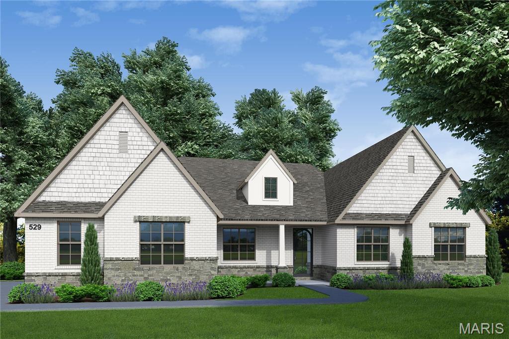 Auden Meadow is New Melle's newest luxury development where you will soon find exquisite custom homes on 3-9 acre homesites. With 11 customizable floor plans & 16 beautiful homesites to choose from, all that's left to do is design your dream home! The Auden floor plan is a spacious, 3 bedroom, 2.5 bathroom Ranch with an office, covered deck/patio & an oversized 3-car garage. Standard features include a stunning iron front door, a brick & stone front elevation, architectural shingles, an irrigation system & landscaping package, 9' foundation pour, high efficiency HVAC, stone fireplace with stone hearth & mantle flanked by built-in book cases, soft close cabinet doors & drawers throughout, custom built & painted range hood, Quartz counter tops, KitchenAid appliances, kitchen backsplash & under cabinet lighting, hardwood floors in main living areas, tile flooring in bathrooms & laundry, tile shower/tub walls,  8' interior doors, 3 1/4" casing on windows & doors, 6 1/4" tall baseboard, crown molding & more!