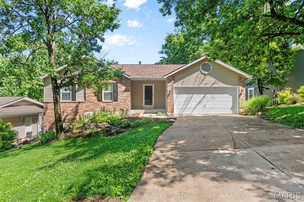 Charming Ranch home in Lake St Louis Community Association. Come enjoy all that LSL has to offer with two lakes, club house, pool, tennis courts, pickle ball courts, golf, clubs and so much more ~ there is something for everyone! This one owner home is ready for its new owner(s). Open floor plan w/ vaulted ceiling, skylights, gas fireplace, some flooring updates, lighting updates, main floor laundry.  The kitchen has a breakfast area that walks out to the nice sized, private deck, peninsula for extra counter space, plenty of cabinet storage, main floor laundry area. The Primary bedroom is spacious w/ a large closet and full bath. Two additional bedrooms and full bath complete the main floor. The large basement is a deep pour, has a rough in bath and a walk out, perfect for finishing touches, to add an extra bedroom and living area and still have plenty of space for storage.  Two car garage and a petite yard.  This home is perfect for starting out, downsizing or anything in between!