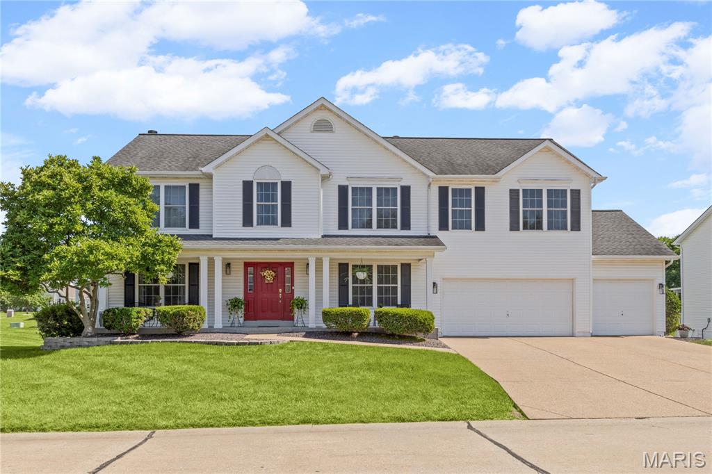 ** Open House Canceled** BIG on space, style, and smart updates, this impressive 4-bedroom, 3.5-bath home offers more than 4,000 square feet of finished living space, an oversized corner lot, and a rare 3-car garage. Step inside to an inviting open layout designed for connection, from busy mornings around the updated kitchen’s center island to relaxed evenings by the floor-to-ceiling brick gas fireplace and custom built-ins. The main-floor laundry adds extra convenience to everyday routines.

Upstairs, the oversized loft creates the perfect place for movie nights, a playroom, homework station, or home office. The vaulted primary suite offers a peaceful retreat with a private bath, separate tub and shower, and two generous walk-in closets. An updated second-floor full bath brings additional style and convenience to the home’s spacious upper level.

The finished walkout lower level provides even more room to spread out, featuring a recreation area, sleeping room, full bath, and plenty of storage. Whether hosting guests, creating a game room, or giving everyone their own space, this flexible level is ready to fit your lifestyle.

Outside, the expansive deck and spacious yard offer plenty of room for grilling, playing, entertaining, or simply unwinding at the end of the day. An irrigation system helps keep the landscaping looking its best with less effort, while solar panels and a new hot water heater contribute to a more efficient and practical home.

Centrally located in St. Peters near shopping, dining, parks, schools, and major highways, 32 Lisa Nicole Court offers the space, updates, and flexibility to make everyday living easier and more enjoyable.