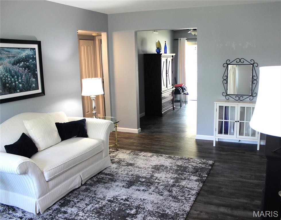 Welcome to this inviting second-floor condominium in the Bridgeton, Maryland Heights area.  Close to shopping and entertainment as well as major transportation routes. This condo features 2 spacious bedrooms and 1 full bathroom and also offers the ideal blend of convenience and charm for first-time buyers, downsizers, or savvy investors.  Step into the bright and airy living space, where large windows let in plenty of natural light. The galley kitchen has ample cabinet space, sleek countertops, and easy access to the dining area.  Relax and unwind on your private covered deck, ideal for morning coffee or evening enjoyment. Enjoy peace of mind and added privacy with this upper-level location.

This unit was completely remodeled in 2018 and includes all new kitchen cabinets, new luxury vinyl flooring, new Americana interior doors, and new bathroom.  The back deck is currently being replaced.  The refrigerator and washer/dryer stack unit stay as well.