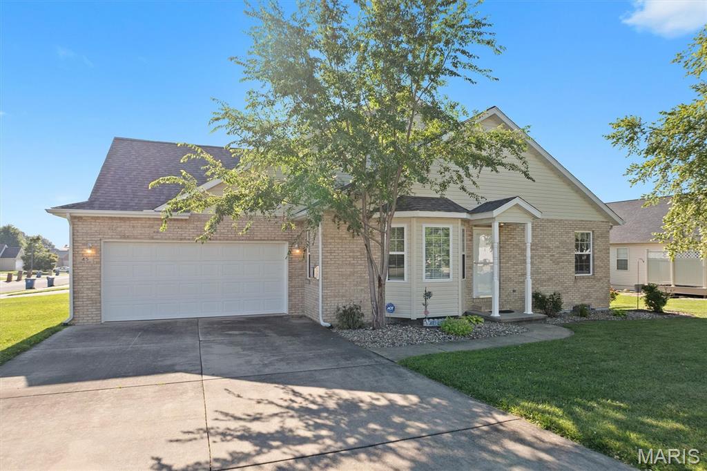 Welcome home to 45 Chase Way Dr. in Highland! This well-maintained 2-bedroom, 2-bath home is situated on a desirable corner lot and offers comfortable living with plenty of room to grow. Step inside to an inviting living room featuring cathedral ceilings and a cozy gas fireplace. The spacious primary bedroom includes an attached private bathroom with a convenient step-in shower. Enjoy outdoor living on the rear deck, and appreciate the convenience of the attached 2-car garage. Major exterior updates provide added peace of mind, including a new roof, siding, and windows in 2025, along with fresh interior paint. The unfinished basement offers incredible potential with 9-foot walls, an egress window, and plumbing already stubbed for an additional bathroom—ready for you to create additional living space, bedrooms, a recreation room, or whatever best fits your needs. With its thoughtful layout, recent updates, and excellent potential for future expansion, this Highland home is ready for its next owner.
