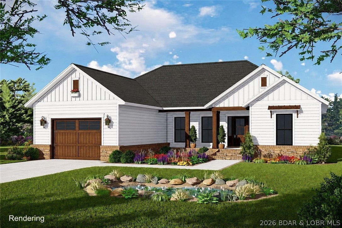 OSAGE HERITAGE One of the Lake of the Ozarks’ few true neighborhood-style communities! Discover exceptional quality, design & panoramic views in this stunning 4-bedroom, 3-bath home. Enjoy paved roads all the way to your front door! Inside, the home features a beautifully designed chef’s kitchen with stainless LG appliances & quartz countertops. Creating a stylish & functional space for everyday living & entertaining. Main level offers 3 bedrooms, 2 baths, laundry, & spacious living areas filled w/natural light. Large windows showcase spectacular views of the bluffs in Lake of the Ozarks. An attached 2-car garage provides convenient everyday access & ample storage. Lower level expands your living & entertaining options. The unfinished basement offers even more potential & can be custom finished to the buyer’s specifications for an additional cost, allowing you to create the perfect additional living, entertaining, or recreational space. Built by respected local Builder/Realtor Shane Watkins, who brings over 30 years of experience building quality luxury homes. This property reflects a commitment to Craftsmanship, Quality Construction and Prime location. Expected Completion 9/20/26.