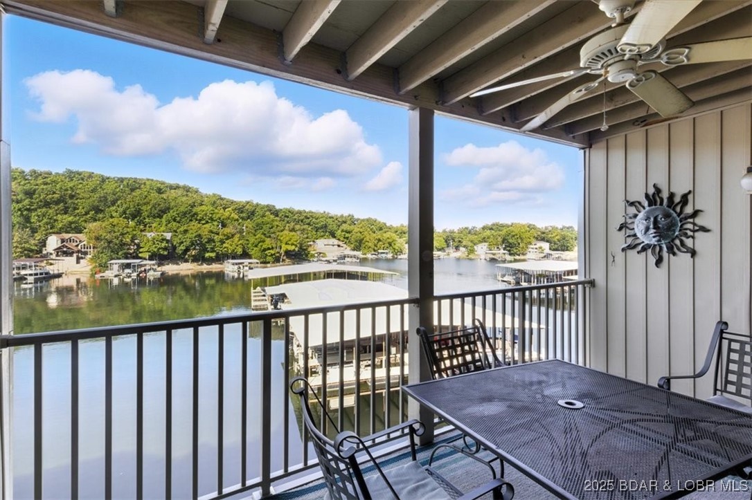 Back on Market at NO Fault of Seller! Welcome to your lake retreat with BIGGEST BOAT SLIP in the Complex! Less than 5 mins from all of Osage Beach's best shopping, dining, & entertainment- this turnkey unit is ready for you to start making memories. Dive into the multiple lakeside pools, enjoy a game of pickleball, or soak up the stunning views of this beautiful cove location at the popular 17 mile marker. The Condo includes a huge 15x48 Boat Slip with additional smaller slips available for rent—ideal for boat lovers & lake life enthusiasts. Inside, the 2-Story layout is perfect for families or guests. The main level offers a bedroom and full bath & the upstairs Master Suite upstairs features its own private bath & balcony for relaxing with a view. Downstairs you'll find another large Master Suite with private bath overlooking the water, creating a private space anyone would love. Plus the Condo has it own marked parking spot for daily convenience. Indian Point Complex is great family vacation getaway & would make a fantastic AirBnB or rental property. Call today for a private showing and see why Osage Beach is one of the most sought-after vacation destinations!
