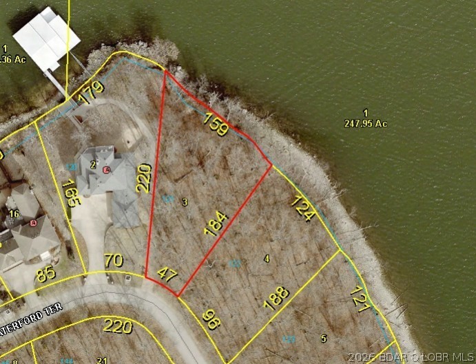 FANTASTIC VIEW OF "THE LAKE" …....PREMIUM LOT....…COVE PROTECTION……DEEP WATER……EASTERN EXPOSURE…… “PRIVACY OF A DEAD-END STREET”.....(159 LIN. Ft. of BEAUTIFUL LAKEFRONT)...Lot Dimensions are (159 L.F. x 185 x 47 x 221). Premier location in Porto Cima where the Jack Nicklaus designed Golf Course, The Porto Cima Yacht Club & The Club at Porto Cima are right around the corner with a variety of memberships available. Includes use of all Four Season's amenities including; Hiking & Biking Trails, RV Park and Camping, 3 Private Fishing Lakes, Multiple Pools, Tennis Court, Kay's Point Pavilion and Playground, Kay's Point Dock & Boat Launch, Skate Park & Basketball Courts.