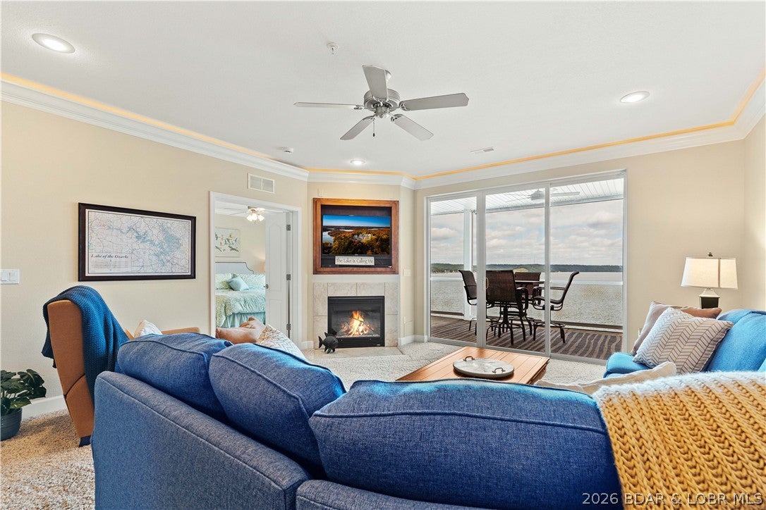 Prepare to fall in love with the breathtaking main channel views from this beautifully furnished 3 bedroom, 2 bathroom condo overlooking the 31 Mile Marker and the iconic Four Corners! Located in a quiet, well-maintained complex with no nightly rentals, this is the perfect place to relax and truly enjoy lake life. The spacious concrete screened-in deck provides incredible views and plenty of room for entertaining, plus a convenient storage closet for all your lake essentials. Community amenities include an amazing pool, splash pad, clubhouse and elevator for easy access. The complete lake package includes a 12x36 boat slip plus a covered PWC slip with lift. A garage and boat lift are also available for additional purchase, giving you the opportunity to have everything you need in one place. Come experience the views, peaceful setting and incredible amenities this condo has to offer!