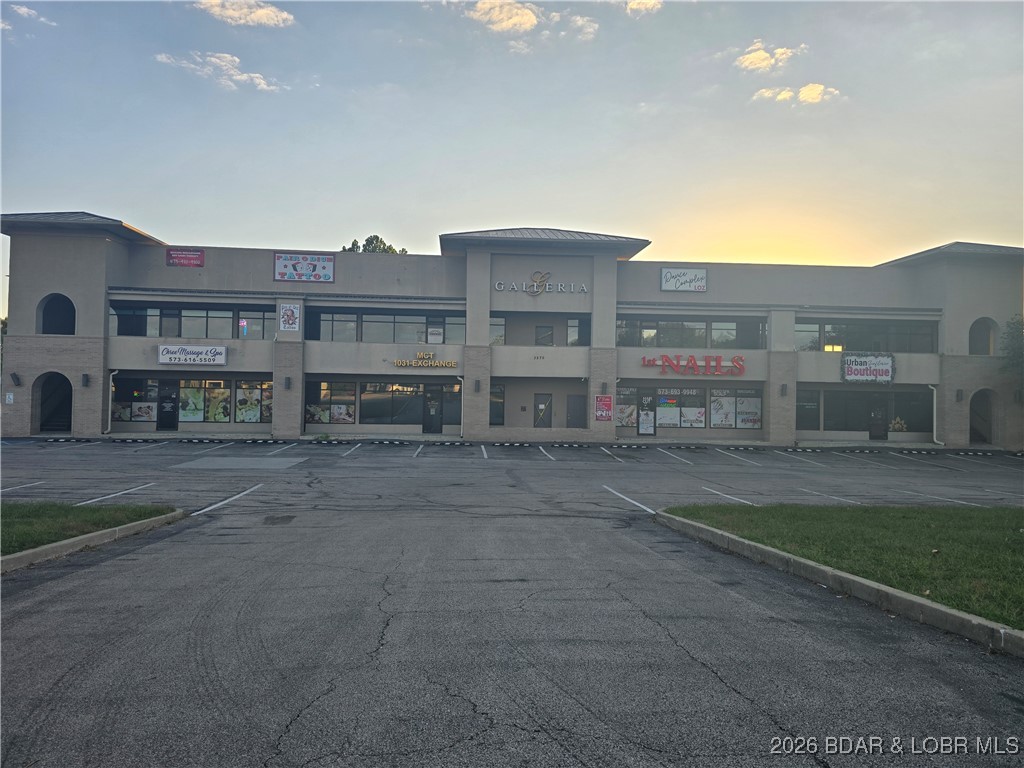 Professional office/retail building on Osage Beach Parkway with excellent visibility and strong traffic counts. The Galleria has been a strong asset with a diverse tenant base that brings strong customer bases. Some tenants have been in place for many years with no intentions of leaving. Currently has 2 smaller units that are vacant and could be used for an owner occupy office. (1 of the 2 will likely be leased soon). Expansion to the area will continue profitability for a very long time.