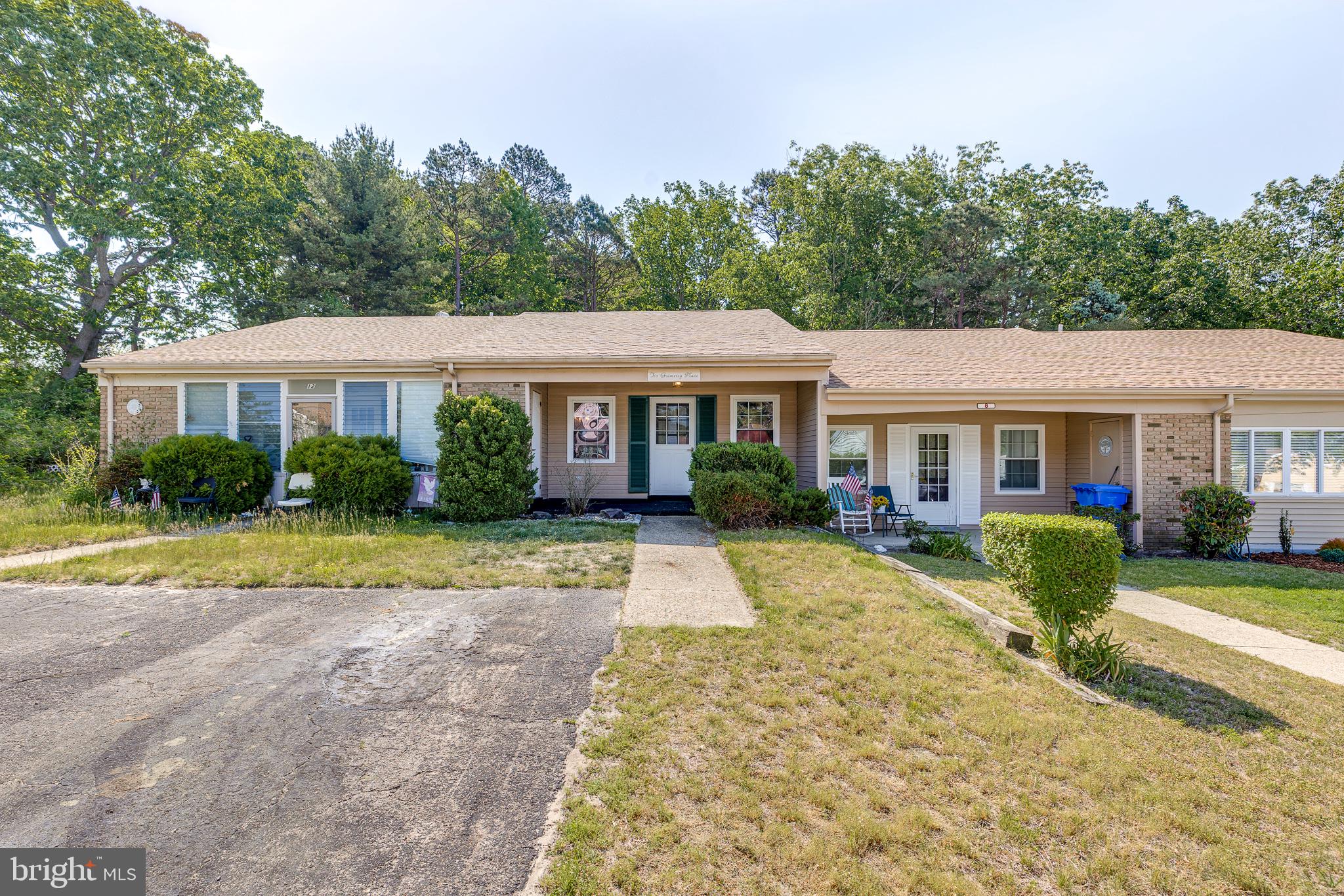 Welcome home to this two bedroom, Berwyn model in Leisuretowne. There is a covered front porch entry and exterior storage closet. Sliding glass doors from bedroom #2 lead to the rear patio. This home is your canvas and awaits your style. Move right in!