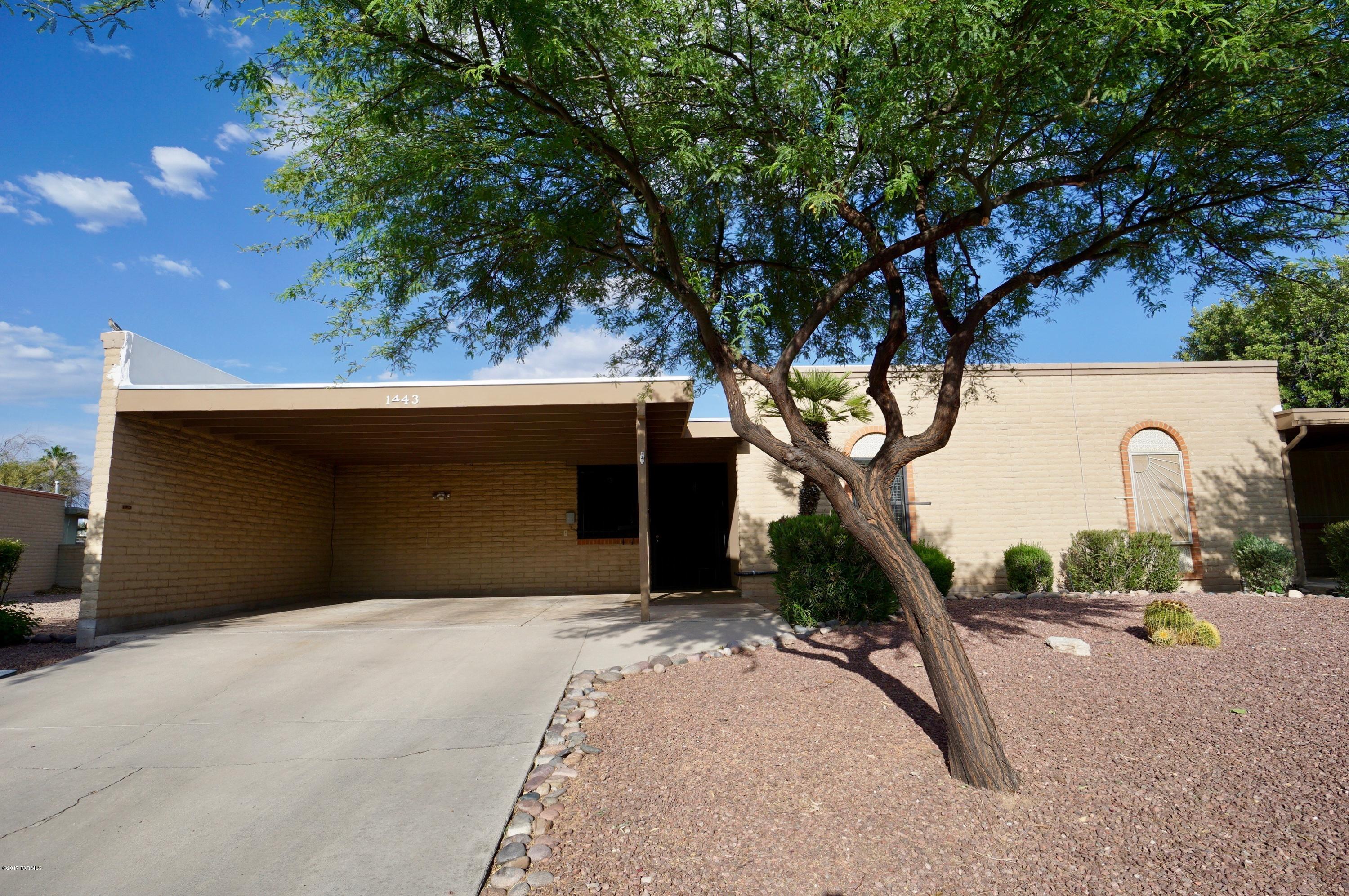 Spacious and clean 3BD/1.75BA townhouse on Tucson's east side. Kitchen offers plenty of cabinet space plus separate dining area. All appliances stay. 2 car carport. Covered patio and citrus trees in enclosed back patio area. Community pool & spa. Great location, convenient to shopping, schools and transportation. HOA fee includes trash collection. Don't miss out, this one will go fast!