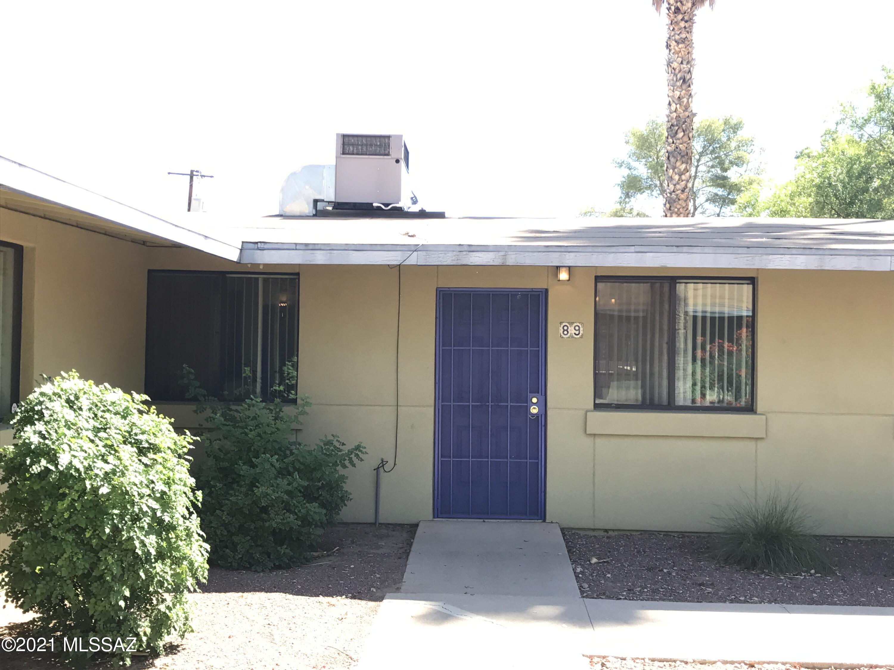 Premium single story bungalow condo with a one bedroom one bath near downtown Tucson.  This is the only unit with an approved HOA gazebo. Gated community with pool, spa, basketball court.  Ramada, grills, and playgrounds.  Close to shopping, U of A, Pima, A Mountain, bus lines, hospital, and I-10.  Includes washer and Dryer.