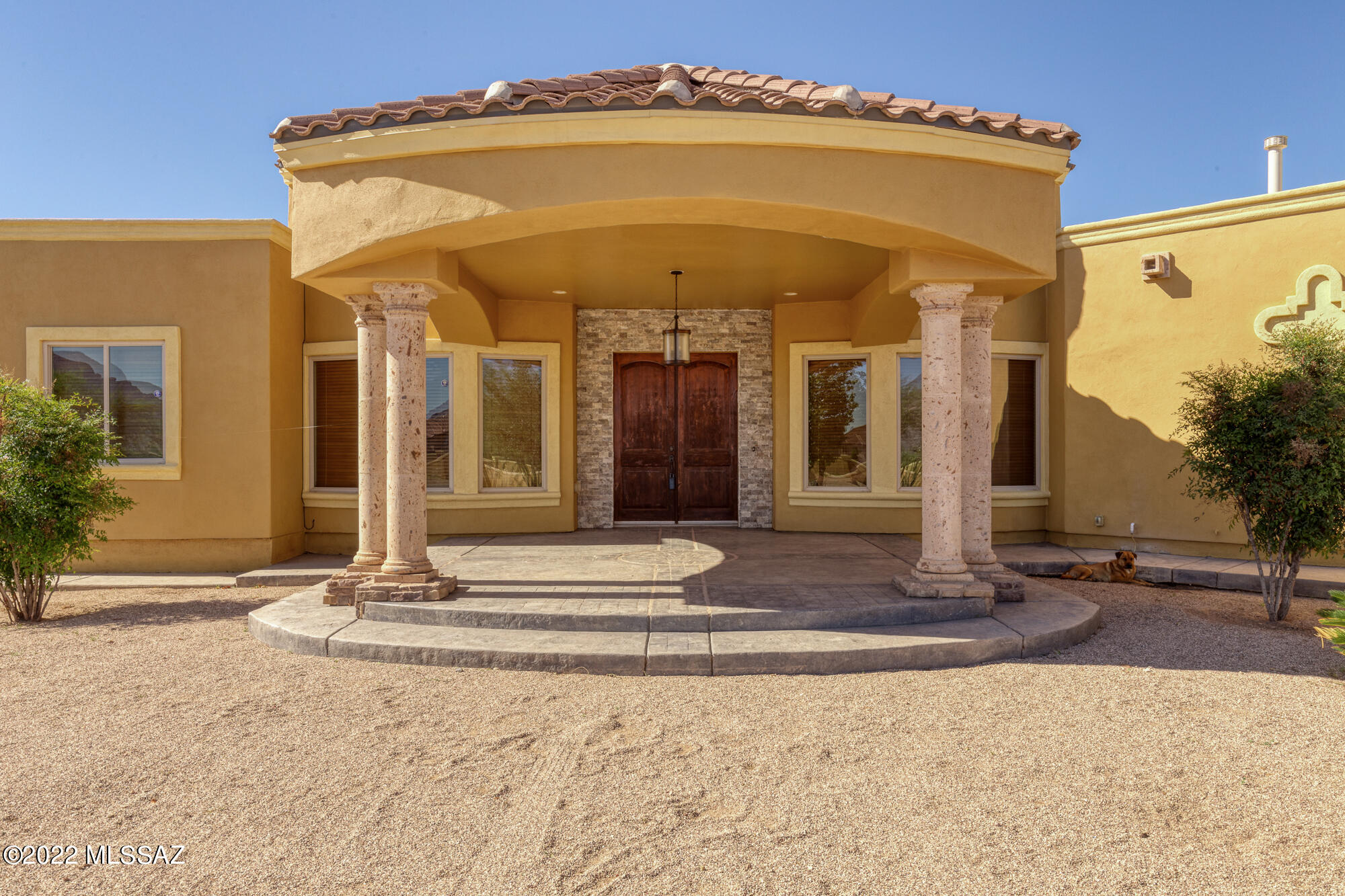 Amazing property on almost 4 acres!! This beautiful custom home has so many wonderful features like polished concrete floors, very tall ceilings, separate formal dining area, den, super-size master bedroom with fabulous walk-in closet, bathroom with dual vanity and jetted tub. As you walk through the double doors into the foyer you will appreciate the nice flowing floorplan and the nice open feeling. The back yard has a huge ramada with built in BBQ, a bar with built in stools and a sink.  This great backyard is fenced in from the rest of the property for privacy. Bring the horses, the RV's and all your recreational toys, there is plenty of room for all!! Show and sell!!