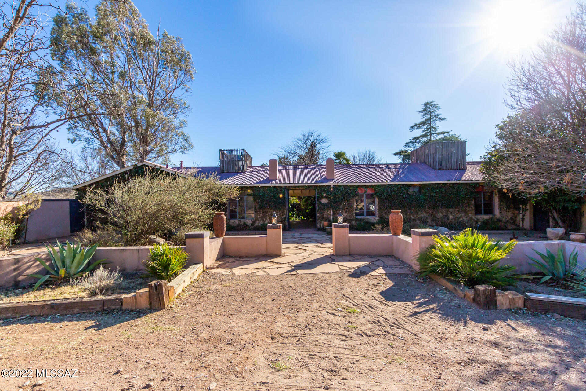 Very few truly ''signature'' properties come on the market – those with just the right blend of documented historic importance, but offering fully modern conveniences. 
Guevavi Ranch is such a property, one of only a dozen historic ranches that dot the landscape of southern Arizona.  It was the first massive cattle ranch in this area, eventually spanning more than 2,000 acres. This ranch provided 6,000 cattle for the famous 1948 western ''Red River'' starring John Wayne, who became a family friend and a regular visitor. During the 1940s and '50s, the beloved Mexican muralist Salvador Corona covered several courtyard galleries with dozens of idyllic pastoral scenes from Mexico's past. Today, this historic ranch  offering more than 10,000 square feet of living space on 34 acres  is home to Hacienda Corona, a 5-star B&B and event facility ranking at the top of Santa Cruz county's overnight accommodations.  
https://www.haciendacorona.com