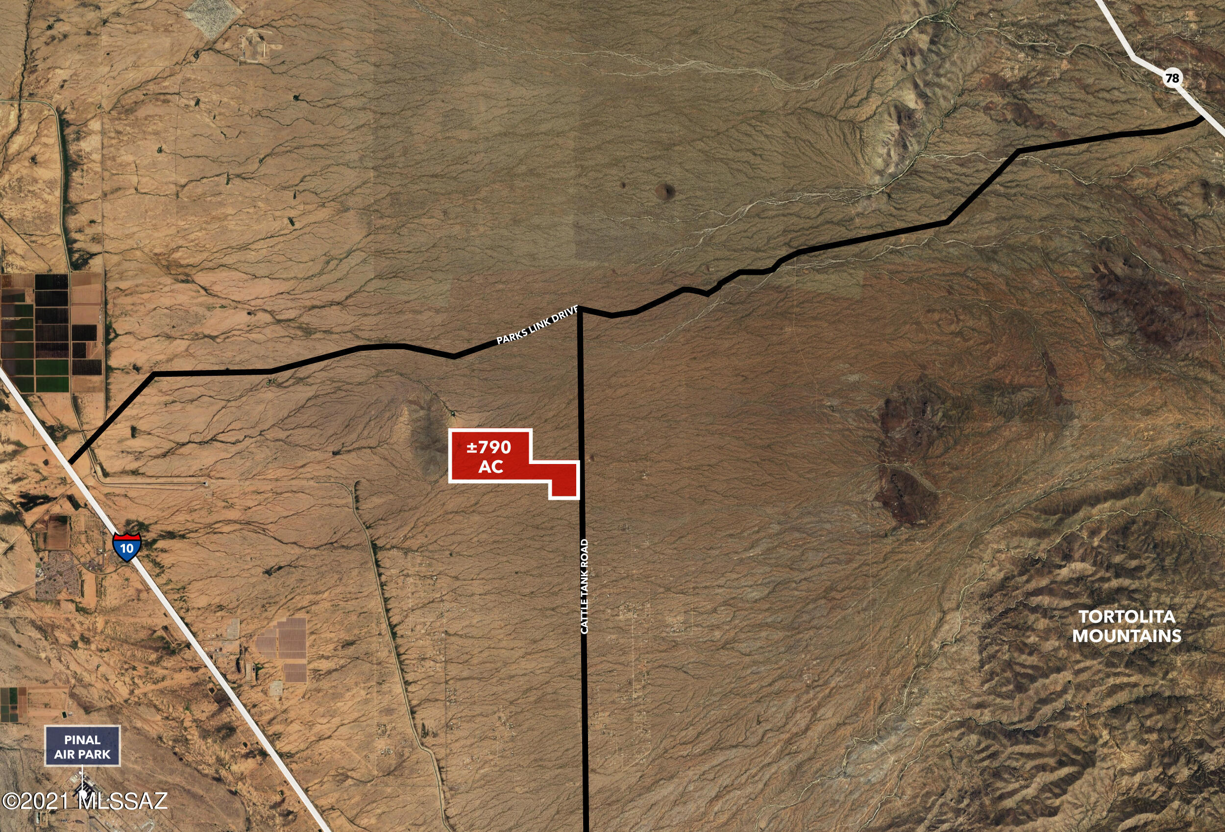 +/- 790 acres in Pinal County near MARANA and RED ROCK!! Only $3,000 per/acre. Zoned GR in Pinal Co. Possible Development opportunity for a return on investment. See concept plan/plat. NEW PAVED ACCESS and Power! Growing area near the Tortolita Mtns that allows easy access to I-10 at the Marana exit from Tucson. Go to Phoenix by way of Park Links Red Rock Exit. Head for Hwy 79 and Catalina and Oracle by way of recently paved Cattle Tank Road to Park Links.  Live in the beautiful Sonoran desert! Have your own ranch. This is flat land with lush vegetation and wildlife!   Diverse Sonoran vegetation such as mesquites, BIG SAGUAROS, chollas, and many more. Wonderful views of Owl Head Buttes,  Tortolita Mountains, Picacho Mtns and Peak.  See virtual tour for a birds eye virtual interactive view!