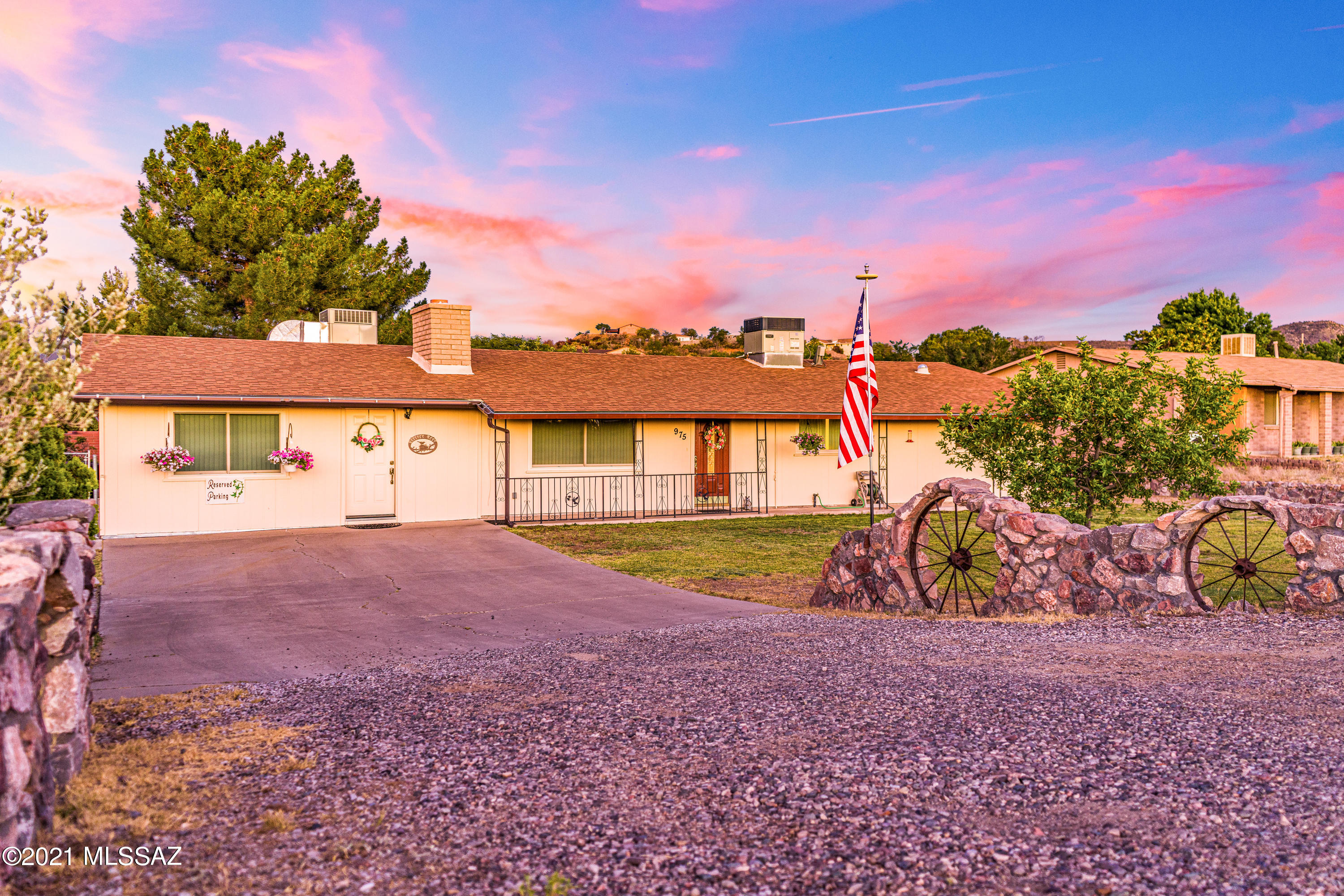 UNBELIEVABLE opportunity to own a meticulously cared for home on .28 Ac that has been remodeled to perfection! This home boasts 2 master suites plus a 3rd bedroom, 3 full baths and one of the master bedroom retreats can also be used as a separate living/rental area. Gorgeous grounds with covered flagstone patio and walkways and mature trees and vegetation that create a magical garden for all to enjoy. NEWER roof, HVAC, flooring, windows, kitchen and the list goes on. Did I mention the additional outbuilding that can be used as an art studio, home office, home schooling or ? This type of home does not come on the market often...run don't walk before it's too late!  Located in the charming town of Oracle, come enjoy cooler temperatures, fresh air, and only a 20 minute drive to Oro Valley.
