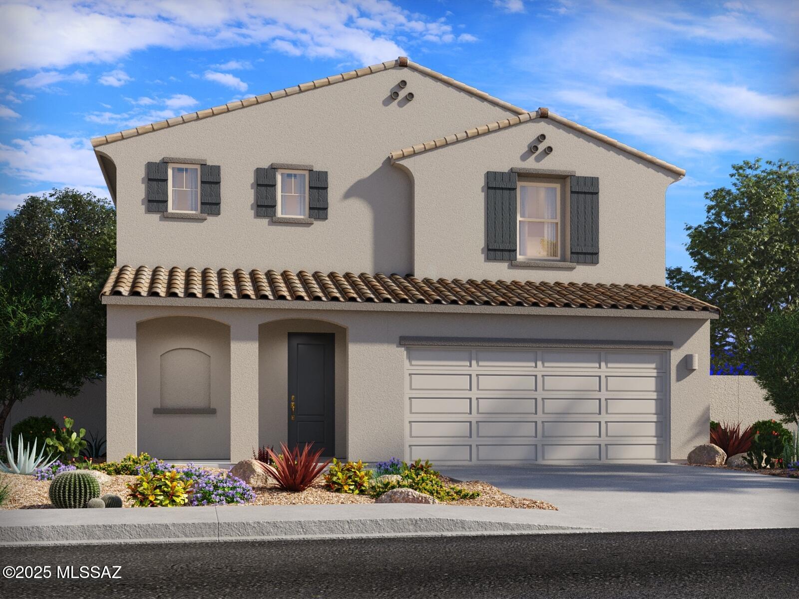 Brand-new 5-bedroom, 3.5-bath home available now! Welcome guests with a first-floor bedroom and full bath, while the dramatic double-height foyer creates a stunning entry. Upstairs, a spacious loft is perfect for a game room or media space. Mandarina by Meritage Homes is now selling in Marana, AZ! This master-planned community will offer incredible amenities including a pool, pickleball courts, playgrounds, dog park, and more. Move-in ready with washer, dryer, refrigerator, and whole-home blinds. Every home is built with innovative, energy-efficient features for comfort, savings, and peace of mind.
