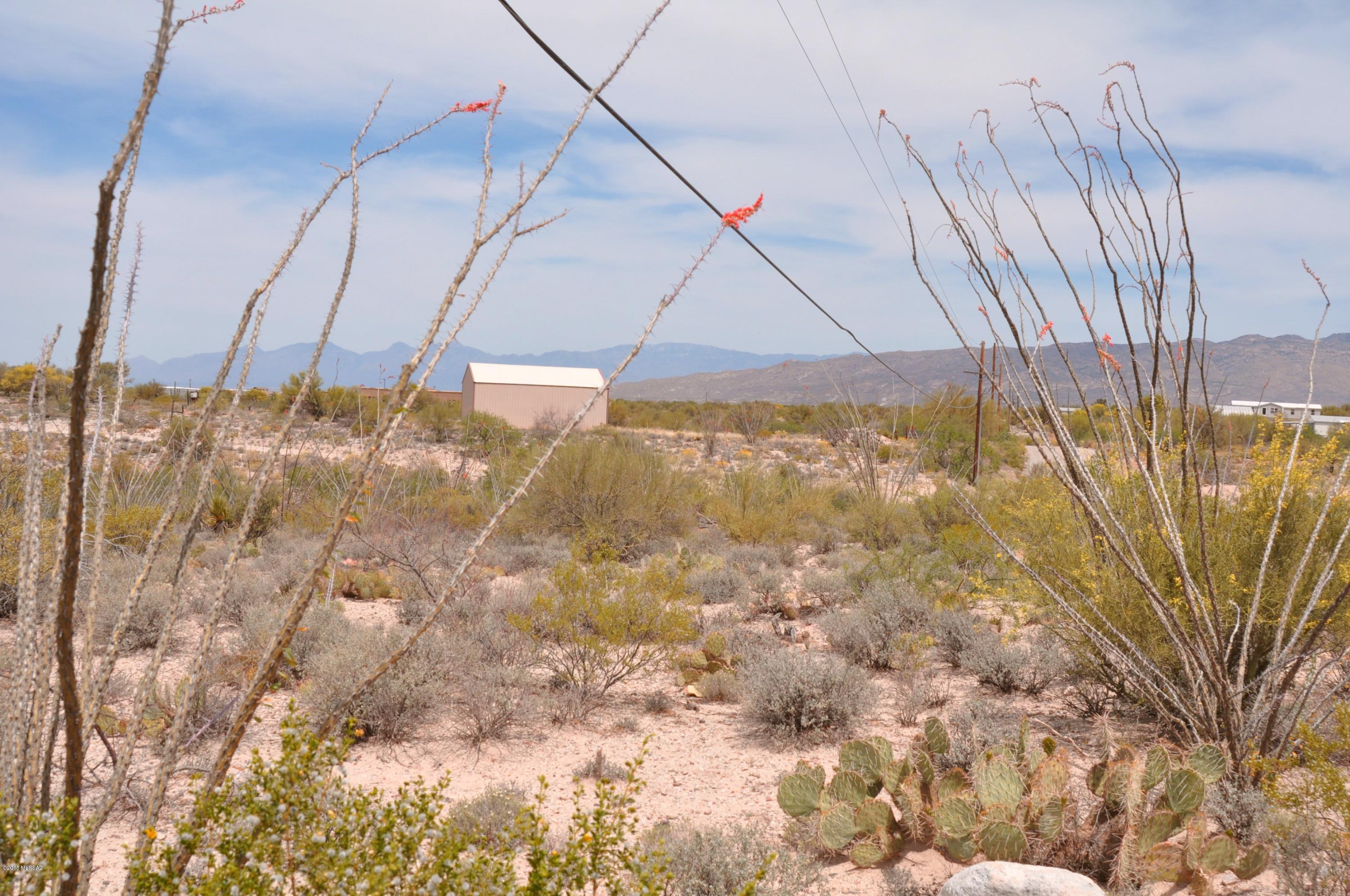 Only 1/4 mile of dirt road! Corner parcel with gently rolling topo. Mtn views both distant and close. When you drive by, it's easy to view this property and know what you are looking at! Lava Peak is east boundary. There are road easements along north and south lot boundaries. Electric is along east boundary. Attractive desert and riparian vegetation, Mesquite and Palo Verde Trees. Small wash in north part of property is riparian zone but not FEMA flood plain. Lots of Ocotillos which add interest to the parcel. Drill your own well or set up a hauling contract. Super convenient to the NEW Safeway grocery, Vail Schools, shopping and entertainment in Vail Center! Highway access in less than 15 minutes!