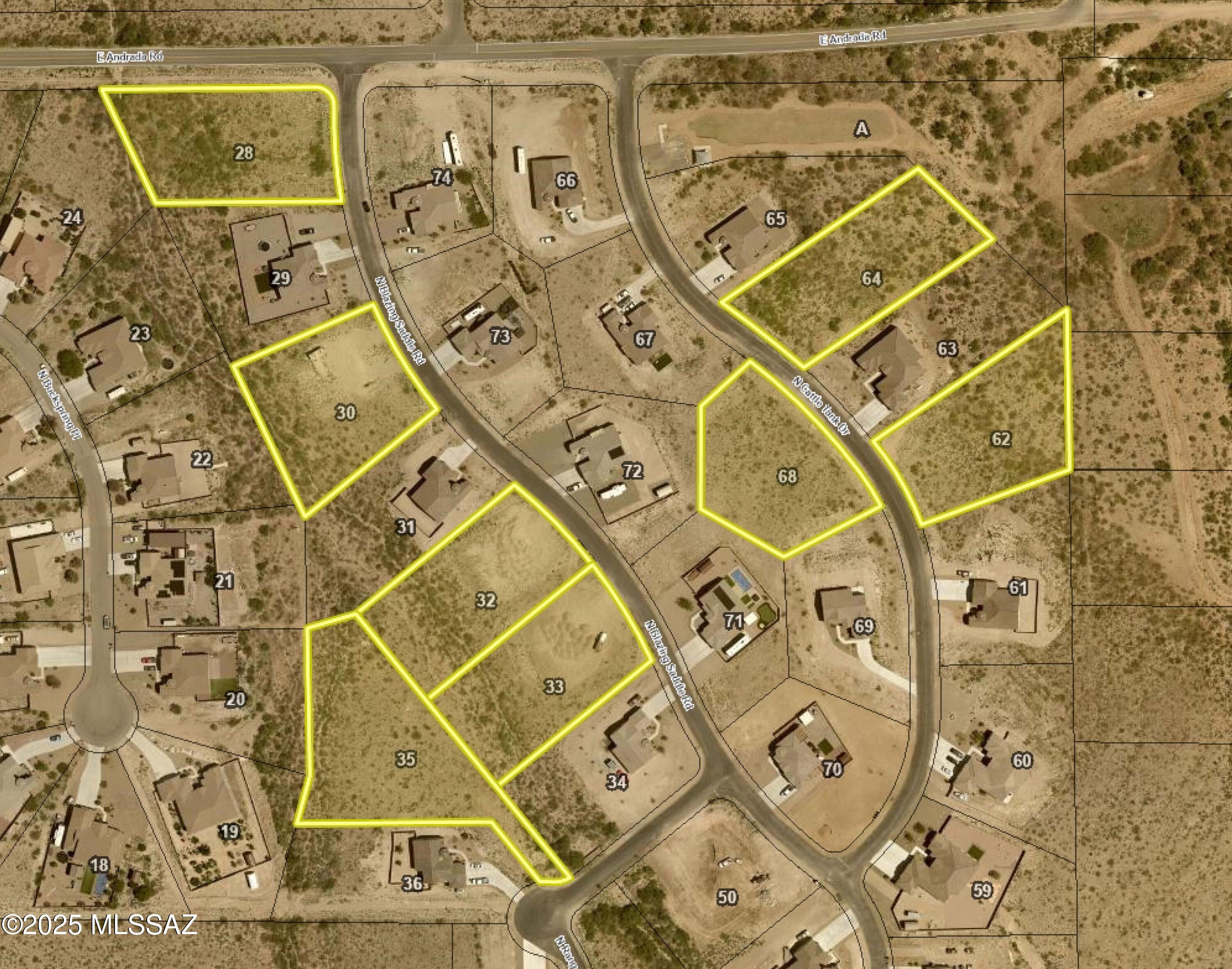 8 developed lots within minutes of Interstate 10 in the Vail School District. Perfect location to make a quick trip to Sonoita. Ideal location for employees of the Copper World mine. Fantastic views of the Santa Rita Mountains and Rincon Mountain. Existing neighborhood has semi-custom homes with lighter CC&Rs allowing for RV storage on lot. Located in unincorporated Pima County offering lower permit and impact fees. All lots are also available individually at a higher price per lot. Only 11 minutes to Houghton Town Center, 13 minutes to UA Tech park, 23 minutest to the Tucson Market Place and Tucson Int'l Airport, 28 minutes to Downtown Tucson. Taxes shown are for all 6 lots. Existing Public report in documents.