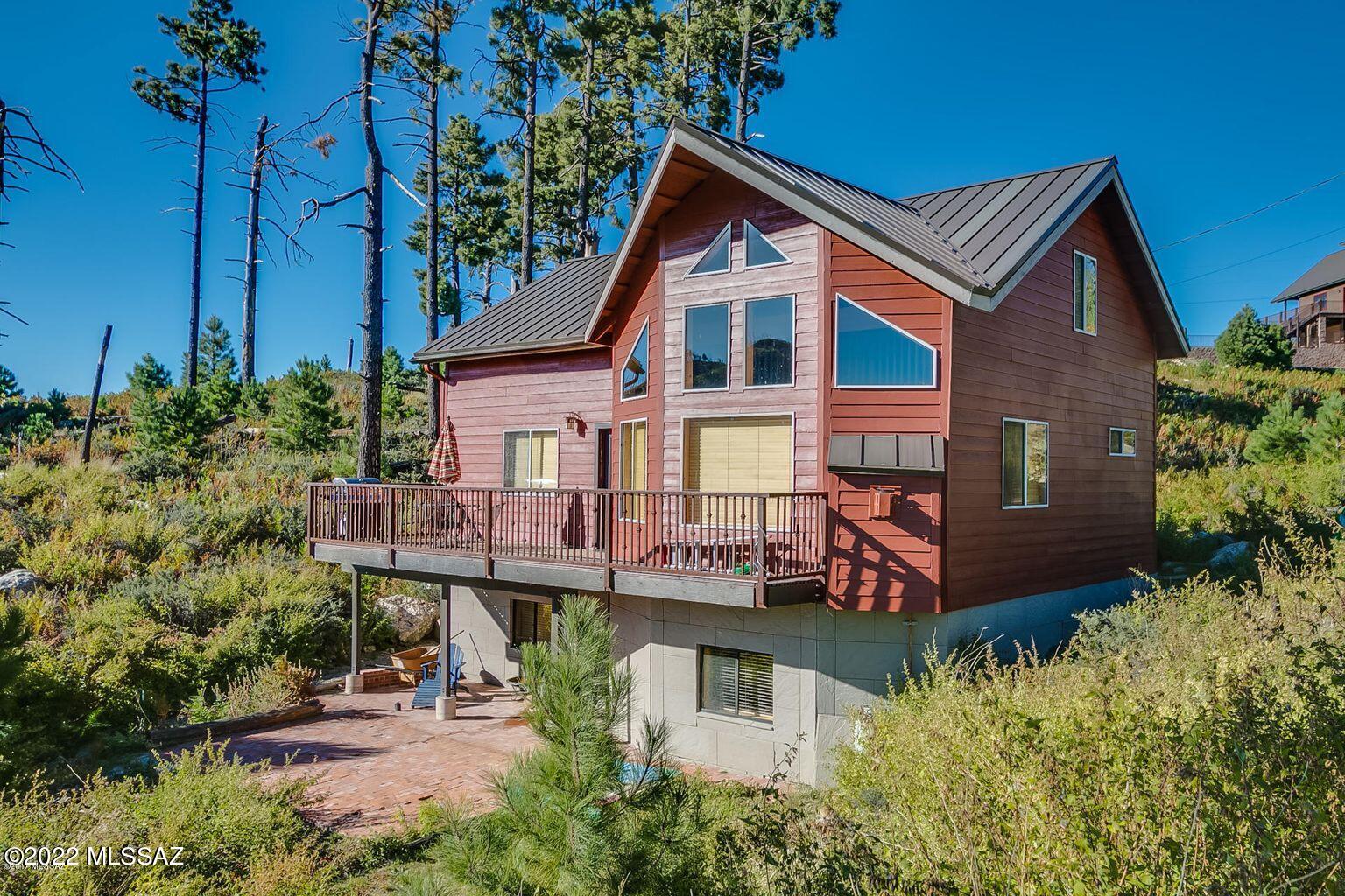 Beautiful furnished 3 bedroom 2 1/2 bath, three story cabin. Located in a very desired part of Mt. Lemmon. Open loft bedroom and full bath upstairs. 2 bedrooms and full bathroom on main floor. Basement is a large open room and has a 1/2 bathroom, can be converted into more bedrooms. Deck on main floor with great views. Basement has a covered patio. Priced to sell.
Brand NEW septic