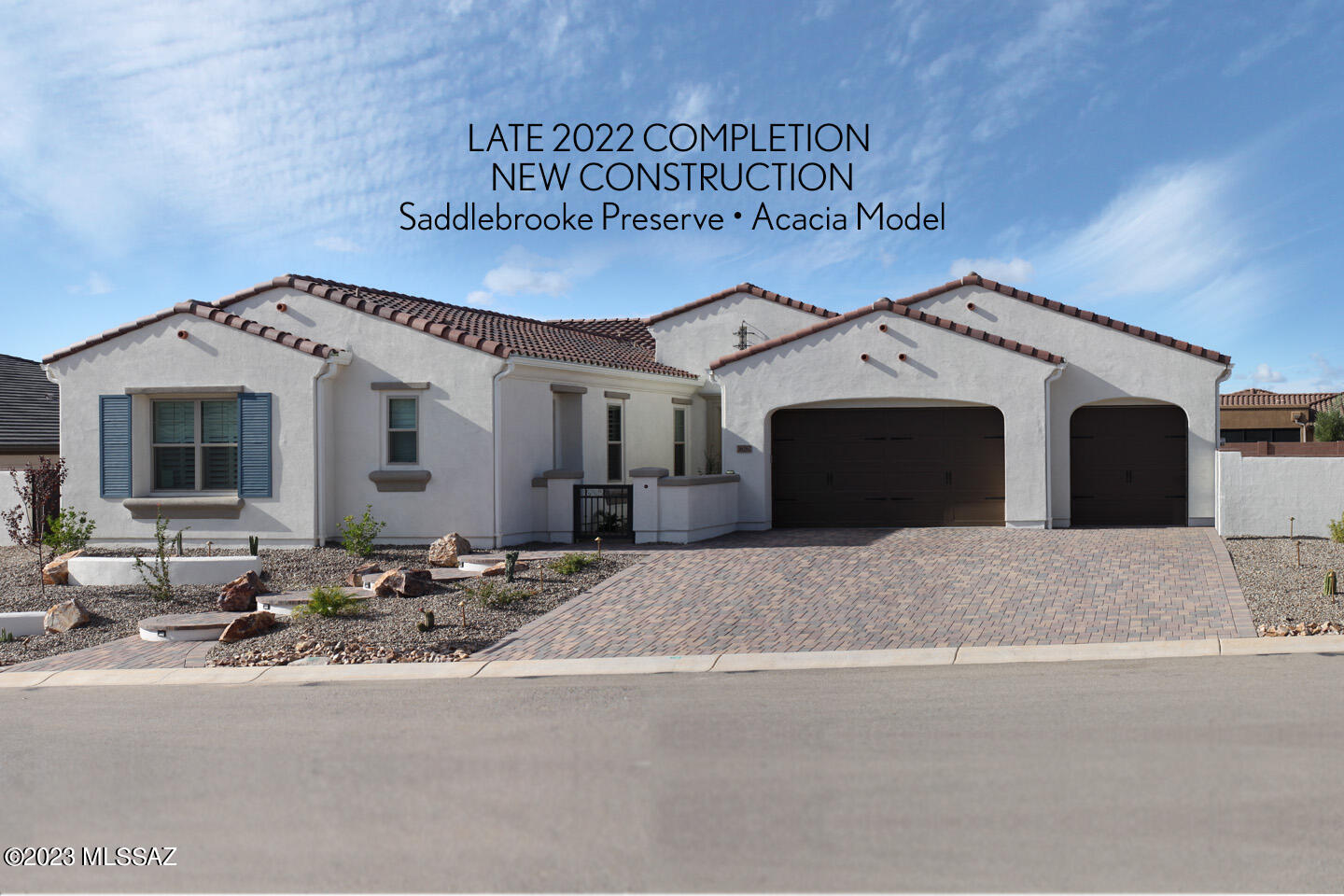 Brand new 2022 build! This Acacia floor plan has the separate casita guest suite AND a den. Ultra premium $180k pool has just been completed. Golf enthusiasts will covet the proximity to the club house. All of the upgrades & features are too numerous to list here, but let's just say you wont be disappointed by the prestigious finishing touches throughout. If you are looking for that ''new home'' feel but don't want to wait 1+ year to get it, this is your opportunity for an immediate move-in! This is better than a new build because you get the convenience of the those extra items having already been done for you. The only items left for your creative touches are customizing the BBQ/fireplace on the patio & back yard landscaping