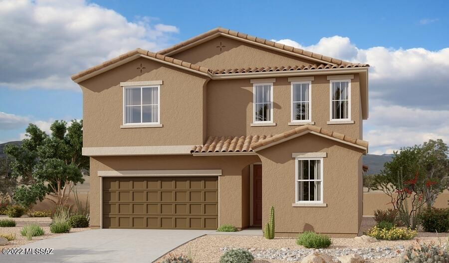 Spacious and accommodating, the two-story Moonstone plan features an open-concept main floor and four charming bedrooms upstairs. Just off the entryway, you'll find a secluded fifth bedroom with adjacent bath. Toward the back of the home, a great room flows into an inviting kitchen with a quartz center island and adjacent dining room. Upstairs, a loft offers a versatile common area, and a sprawling owner's suite includes an attached bath and walk-in closet. Extended covered patio also included!