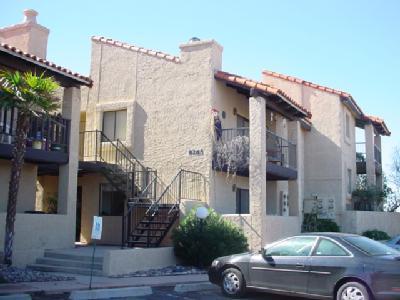 Charming & spacious 2 bedroom/2 bath second floor condo. Large living room with balcony and great mountain views, separate dining room off kitchen with ceiling fan, all appliances including new stackable washer / dryer, lots of closet space. Very peaceful complex and has great views from private entrance. 1 covered carport and community pool & spa.