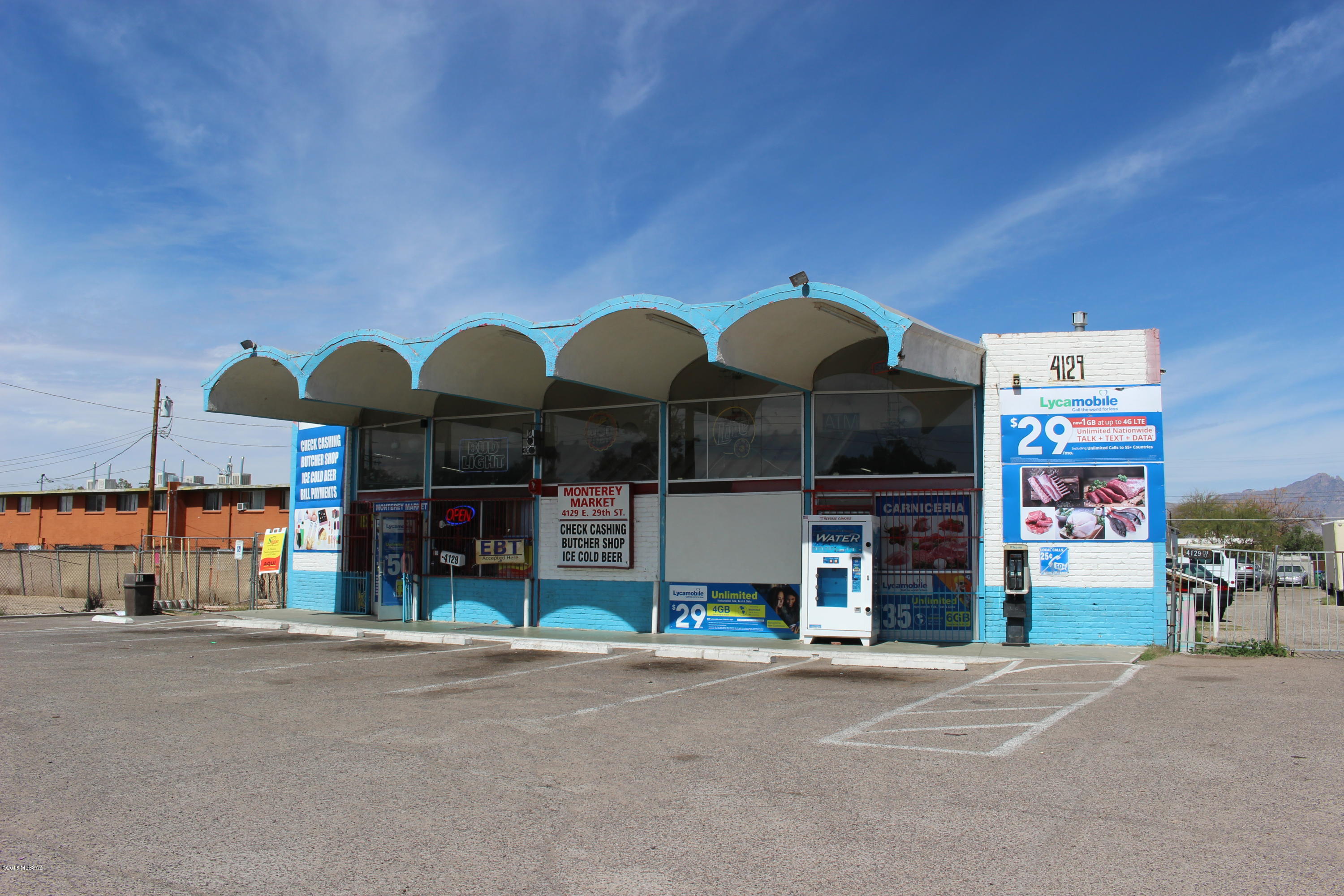 Building consists of 3,110 square feet of retail space built in 1973 and is currently occupied by Monterey Meat Market. There is 2,990 square feet of self storage built in 1981. Monterey Meat Market is currently paying 3,100 per month with 8 years remaining on the lease.