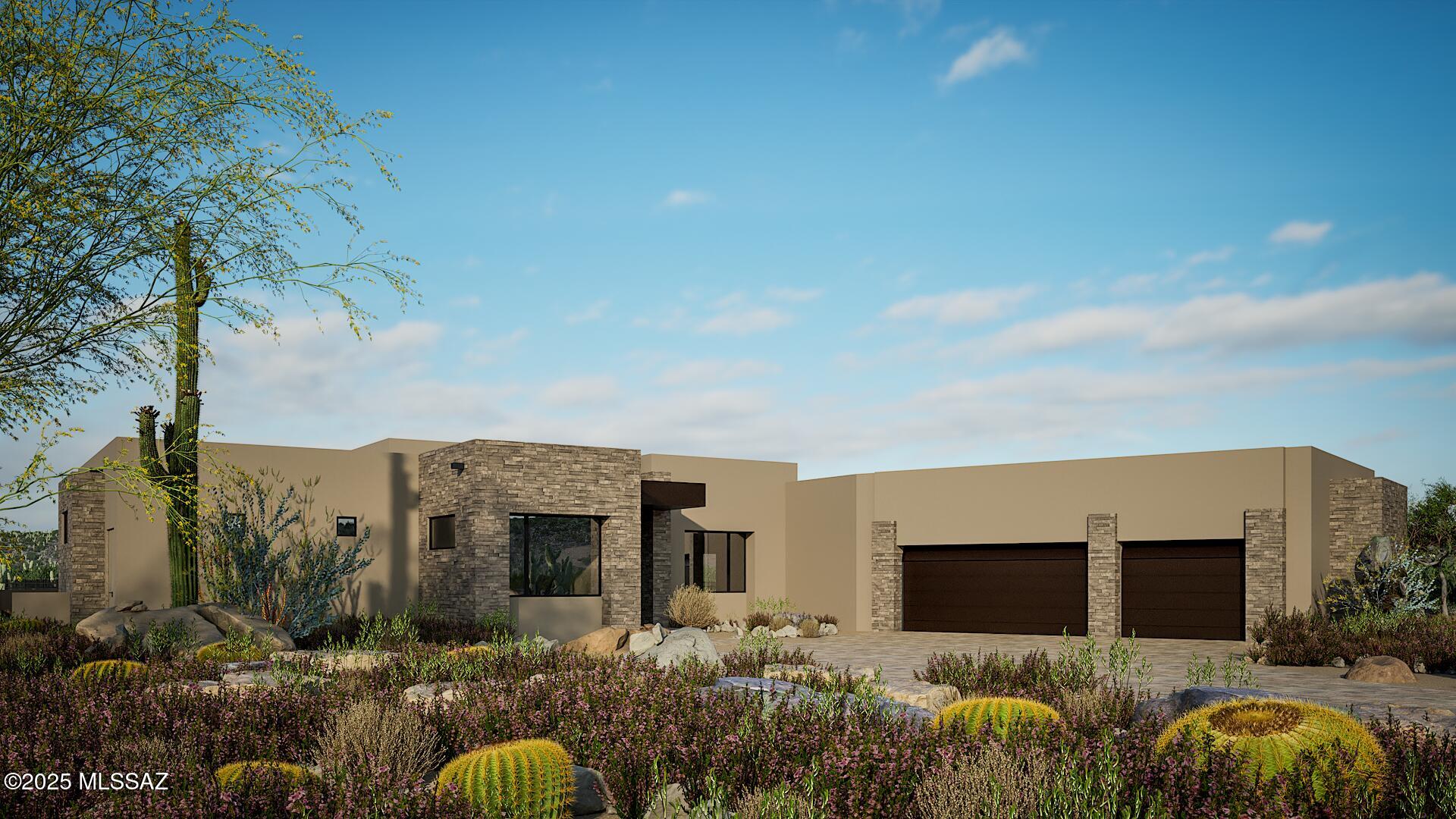 MID 2026 COMPLETION Discover a home where contemporary design and the untamed beauty of the Sonoran Desert unite in perfect harmony. Set on a 2.01 acre homesite in Stone Canyon's highest elevated phase VII this meticulously designed sanctuary offers a rare blend of seclusion and sophistication, with breathtaking views of the Tortolita mountains to the rear and Catalina Mountain and valley views to the front.
Designed for those who appreciate both grandeur and comfort, this 3,066 sq ft residence features an open-concept floor plan, effortlessly connecting indoor and outdoor spaces. Expansive glass walls invite natural light while framing the rugged desert landscape, creating a backdrop of ever-changing colors and textures.
The heart of the home is a chef's kitchen, outfitted with Wolf an Subzero appliances, sleek custom cabinetry, and an oversized islandperfect for entertaining. A luxurious primary suite provides a tranquil escape with a spa-like bath and private terrace. Two additional ensuite bedrooms are well placed on the other side of the home and a flexible office/den space offer versatility for any lifestyle.
Step outside to your private oasis, where a resort-inspired pool, spa, and outdoor lounge areas set the stage for unforgettable Arizona sunsets. Situated just moments from world-class golf at the Stone Canyon Club, hiking trails, and exclusive community amenities (restaurant, Health +Fitness Center with tennis, pickleball, lap pool) this home is a rare offering for the discerning buyer. 
Experience the art of desert livingschedule your private tour today. **Home was permitted and approved by the HOA Spring 2025 and construction has begun. Limited time opportunity to be able to select finishes, colors, landscape, etc. inquire with listing agents.
