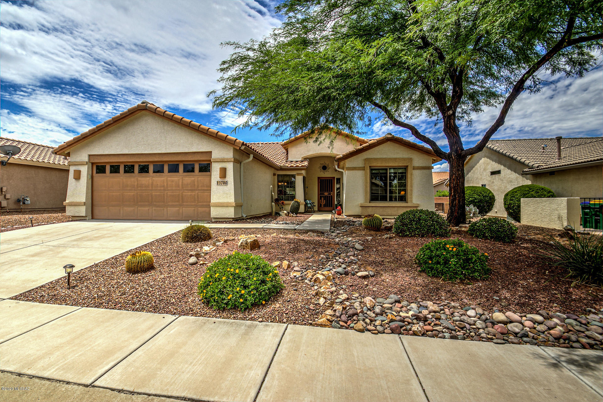 Fully furnished move-in ready home in Quail Creek. Attractive Oakmont model  2 BR and 2 BA + spacious den looking out to the covered patio. Vaulted ceilings in the great room open to the bright and welcoming kitchen with light filled dining area. Privacy for your guests with split BRs, Ceiling fans throughout. Ceramic tile showers with updated glass door in MBath.  Salt-free water softener. Very well maintained home with new roof in 2019,. New water heater 2020.  1569 sq ft is ideal size for a seasonal home, year round or immediate rental with great rent history.  Low maintenance yard. All household contents,dishes, linens, furnishings, bikes,and a golf cart are also available to purchase on a Separate bill of sale. Just bring your toothbrush and you can move right in and enjoy!