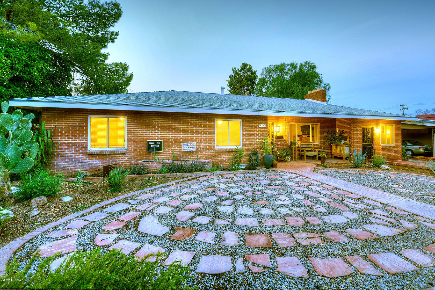 Broadmoor Beauty, 1793 sq ft, 3 bedroom 2 bathroom home. Porcelain tiled floors, stunning newer kitchen with Granite counters and tons of storage , Stainless Steel appliances, updated bathrooms, dual pane windows, two way fireplace, family room with separate entrance, large covered patio with out door kitchen, separate den, walled and private back yard  has a mural by Sowmya Ghosh with large deep pool, separate laundry room ..Lushly landscaped! Impeccably cared for!