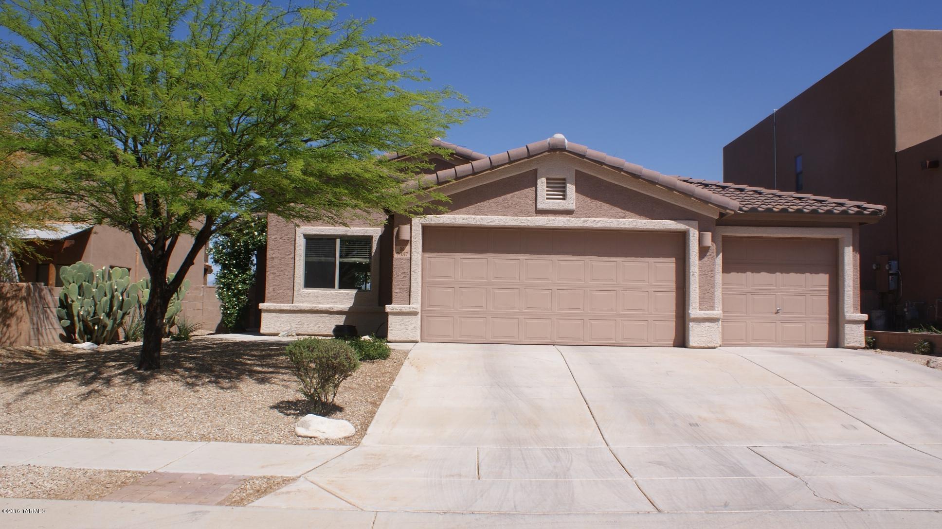 Beautiful 3br/2ba w/ 3car garage, backs to bike path and undeveloped desert. East facing backyard with pavers and pergola, along with mature shade trees, make this a true oasis with great mountain views. Tile throughout, with crown molding in bedrooms. All appliances stay.
