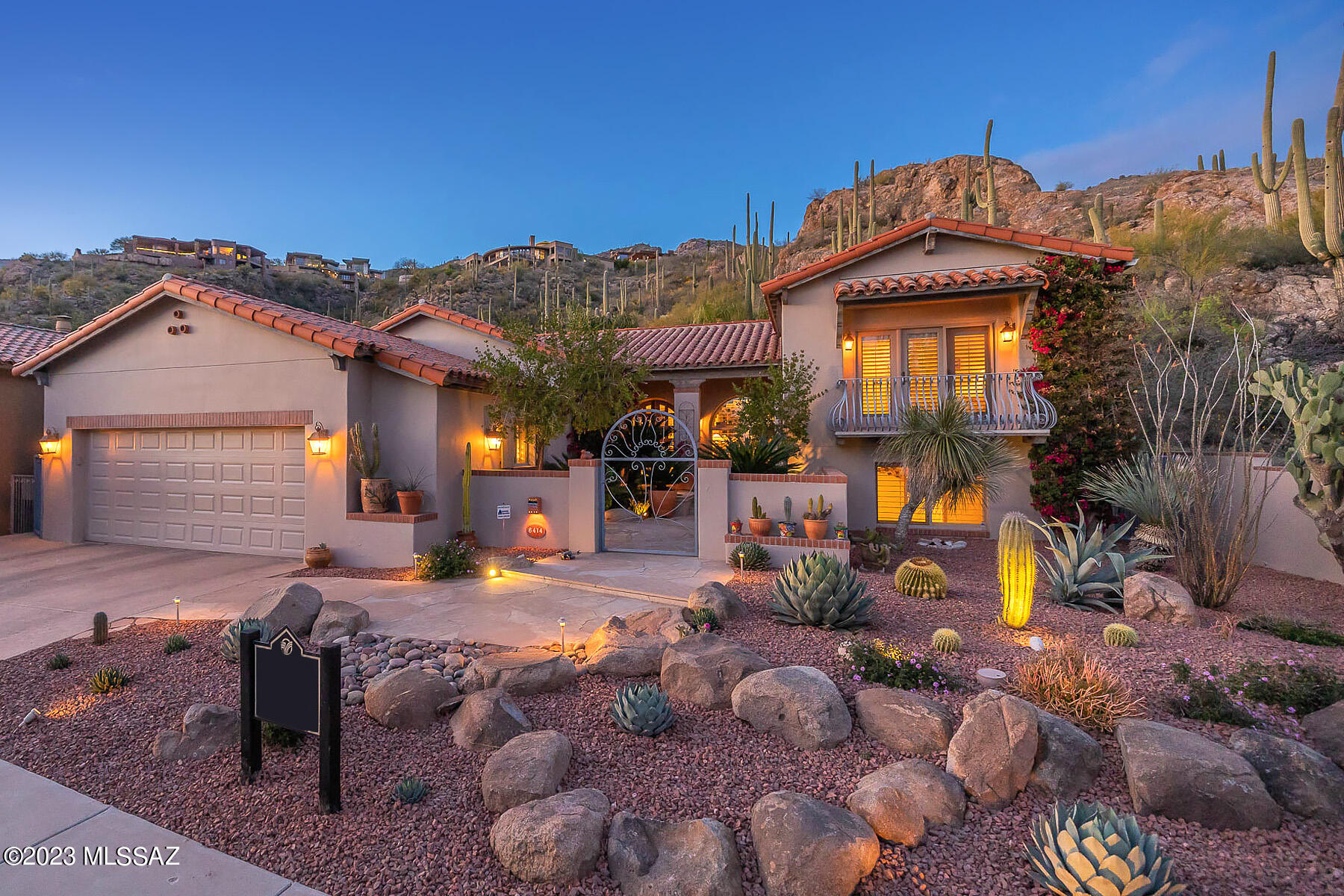 Quintessential Ventana Canyon! Developer David Baird's former personal residence,. Gorgeous Santa Barbara style and dramatic Mountain Backdrop. Outstanding curb appeal features beautiful Baird Design, lush landscaping and delightful entry courtyard. Quality Interior finishes including Travertine floors, Canterra Stone Fireplace and Solid Wood Doors. Gourmet Kitchen w/ Sub Zero, Asko, Viking and Wolf Appliances. Spacious  Primary Suite offers City Views from the Balcony. Entertain easily w/ Smart Lighting & Integrated Sound System. Stunning Backyard Oasis. Total Privacy. Protected by Rugged Granite Outcropping & countless Sahuaro Cacti.  Highlighted by vibrant Bougainvillea, Palm trees and cascading Salt Water Waterfall. Pebble-Tec Spool with Flagstone Decking, Covered Patio & Built-in BBQ