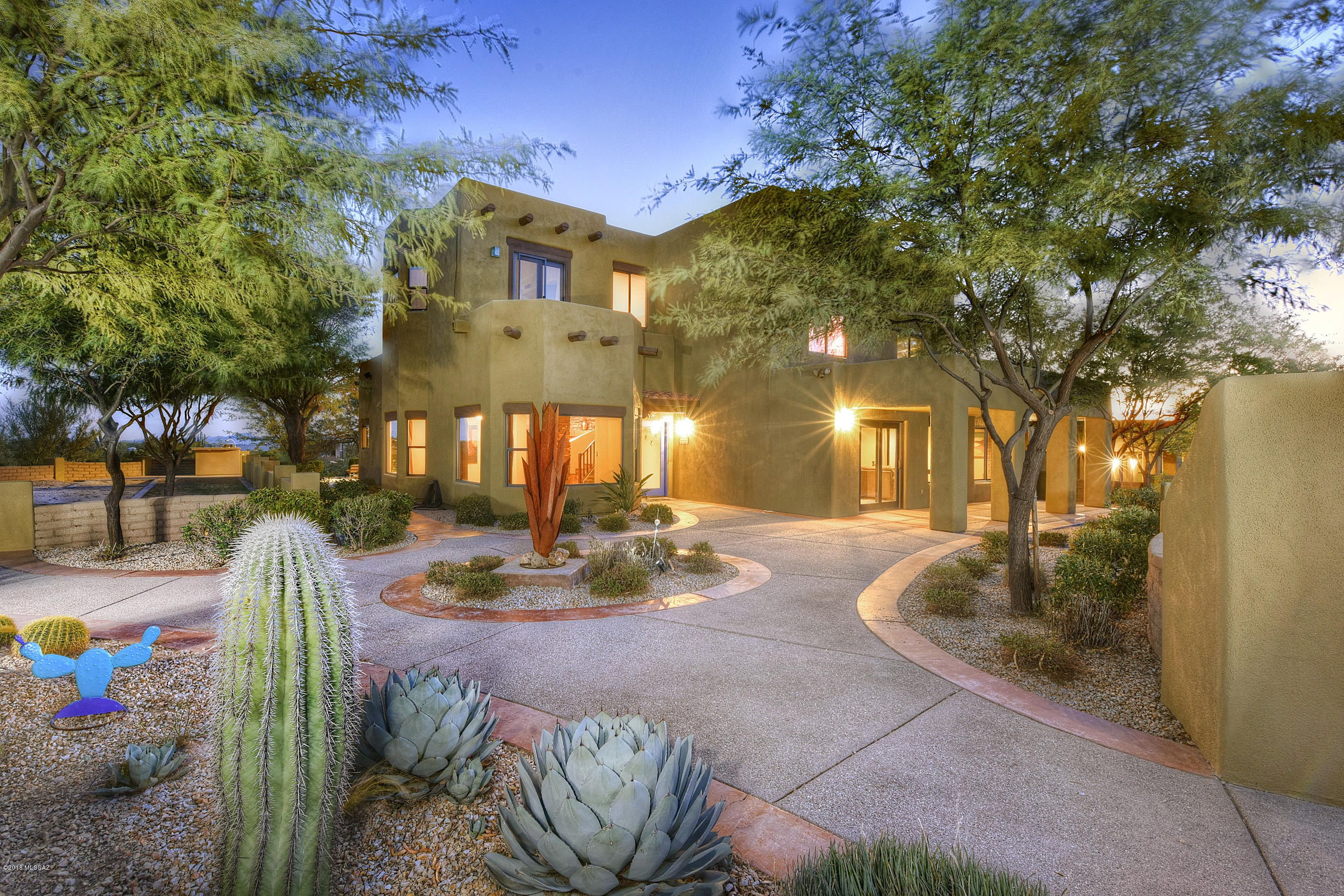 NO HOA! Be the envy of friends and family with this custom-gated home. Privacy, wide-open mountain views and stunning sunsets are at the end of this paved cul-de-sac oﬀ Moore. Five bedrooms in the main house, and a spacious Casita oﬀ the North end of the 3 car garage oﬀers ample living space. An updated custom kitchen, screened in back patio, putting and chipping greens, and a massive media room (large screen w/projector) will give few reasons to go out for entertainment. And don't miss the wine/bar nook tucked beneath the curved stairway! Stop in to see this very unique estate today and call your home search done!