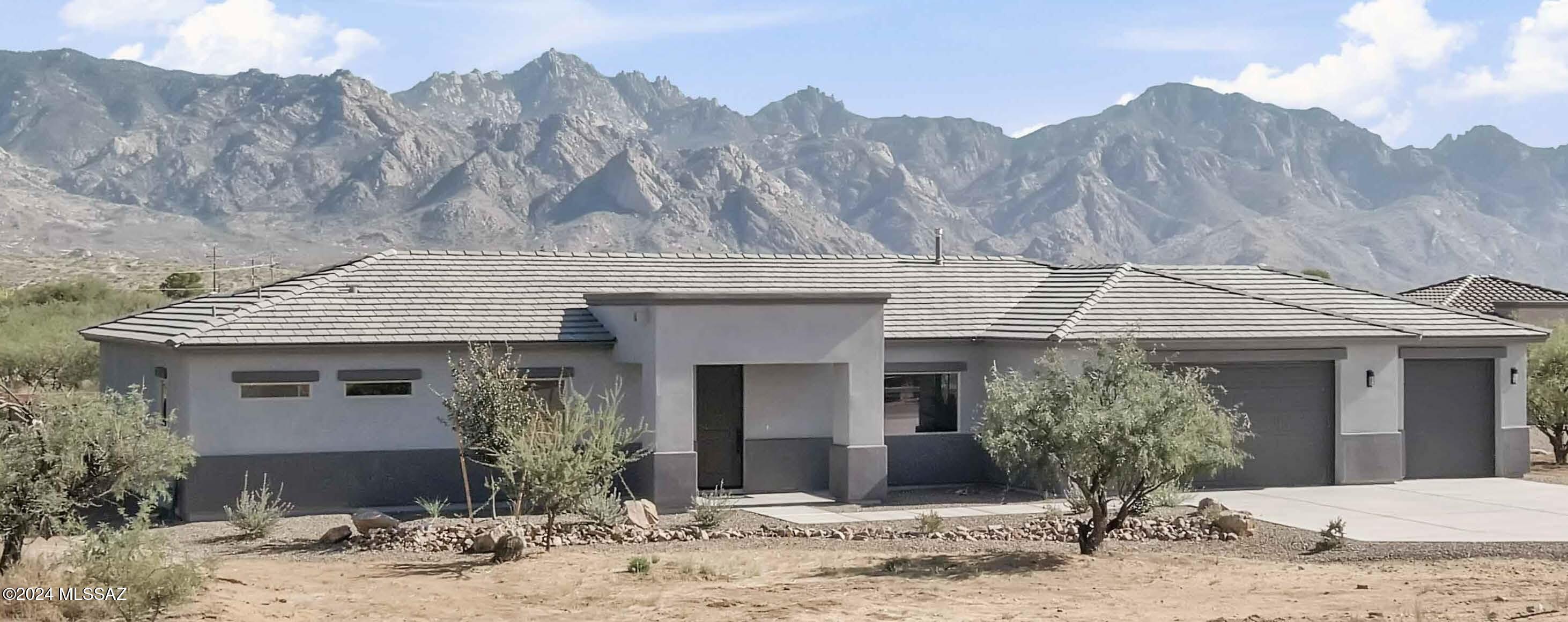 AMAZING CATALINA MOUNTAIN VIEWS!  Huge lot with beautiful NEW Cholla model 3 bedroom, 2.5 bath, 3 car garage. Nestled near the base of the Catalina mountains in a new home community.  This home includes Gourmet kitchen, soft close cabinets and drawers, large 6 x 36 tile flooring and huge picture windows to capture the Catalina Mountains. Beautiful backyard, outdoor kitchen, fire pit and sitting area, turf. Garage and patio epoxy.  ***NEW LOW PRICE REDUCED $100,000!  MOVE IN READY.