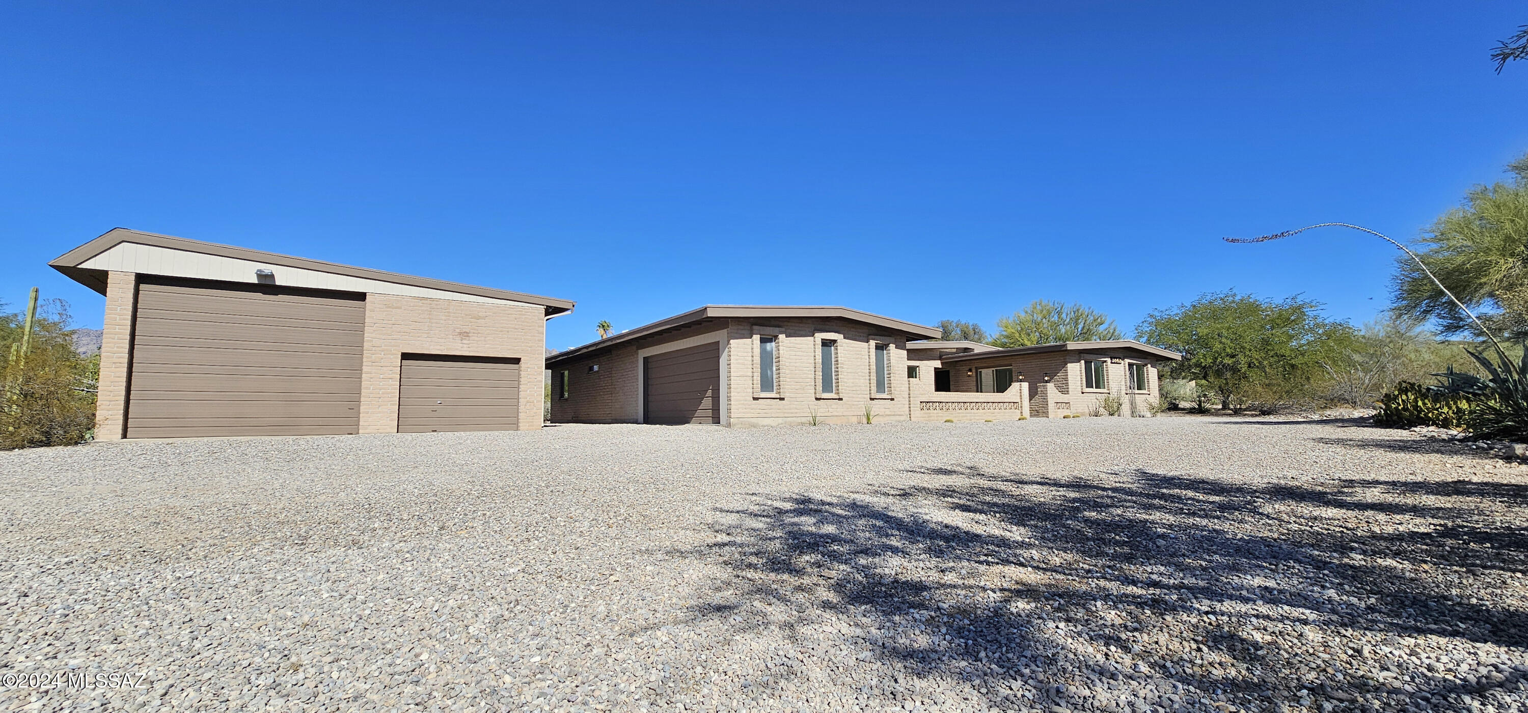 Sprawling block home on a large lot