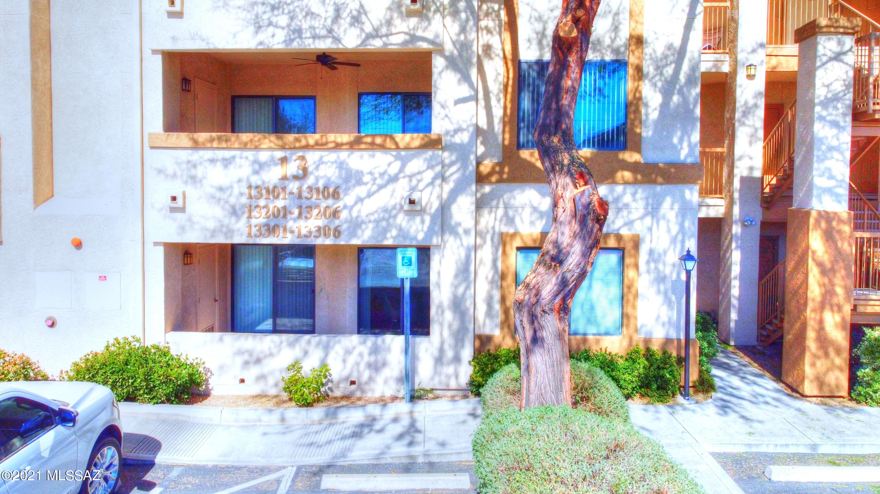 Ideal location! Gated community. This condo is situated on the first level with parking in front of unit. Very well tended condo w split floor plan. Features two bedrooms, two bathrooms and good size walk in closet plus covered patio. Pool, spa and grill are located a few steps away from unit. This community features two swimming pools and spas. Also features clubhouse and fitness center. Private access to Rillito River for a stroll or a bike ride. Located near shopping and fine dinning.