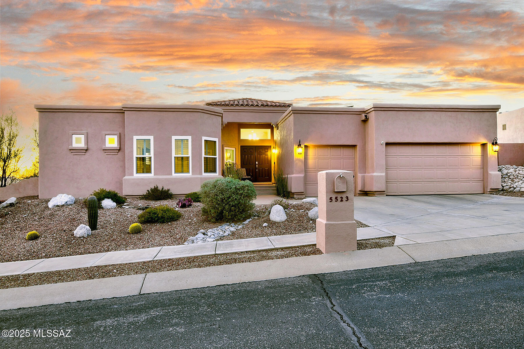 Welcome to this beautifully updated 3-bedroom, 3-bathroom + den home in the exclusive, gated community of Salida del Sol/Promontory II—an intimate enclave of just 29 homes, surrounded by breathtaking natural desert landscapes. Nestled in the Catalina Foothills, in school District 16, this elevated corner lot offers spectacular city and mountain views, modern upgrades, and a thoughtfully designed layout with a split floor plan.
Step inside to a completely renovated chef's kitchen (2020) featuring high-end finishes and a stylish, functional design—perfect for entertaining. The home showcases new wood-grain tile flooring (2020) throughout, fresh interior paint, and all-new lighting fixtures, including smart light switches (2020). Additional upgrades include remodeled bathrooms (2023-2024), a refreshed laundry room, new windows, a new sliding glass door, and upgraded front and exterior doors. A major HVAC overhaul includes a brand-new main AC/furnace unit (2024) alongside a newer secondary unit, ensuring year-round comfort.
Outdoor living is just as impressive, with a newly renovated pool and spa (2024), creating a private retreat for relaxation. The garage is equipped with a mini-split system, insulated doors, and even a dog shower/bath, making it a highly versatile space. Plus, solar panels contribute to remarkably low electric bills.
This move in ready home offers a rare blend of tranquility and convenience, with easy access to hiking trails, golf, shopping, and dining. Don't miss this opportunity to own a meticulously maintained, move-in-ready home in one of Tucson's most desirable neighborhoods. Schedule your private tour today!