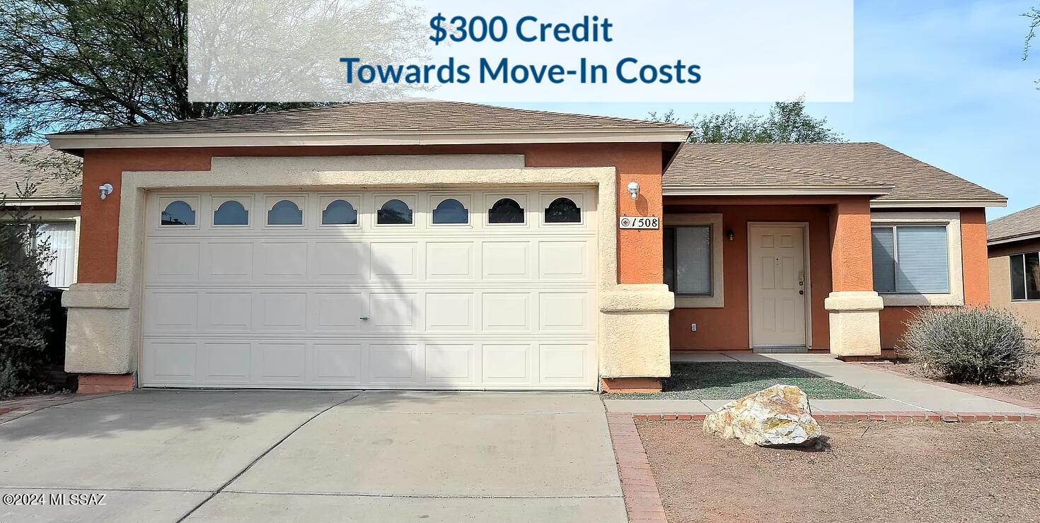 MOVE IN READY! MOVE-IN SPECIAL OFFERED **$300 Credit Applied Towards Move-In Costs**
1,600 SQ FT! 3 bedroom, 2 bath home in Tucson's Midvale Park! Desirable single story floor plan with soaring vaulted ceilings. Charming eat-in kitchen with included appliances, & large breakfast bar! Open concept living/dining, great for entertaining. Cozy fireplace! Neutral interior with fresh paint throughout + tile flooring in all the right places. This home offers 3 nicely sized bedrooms + flexible den space! Den makes great home office/bonus room. Primary suite with full bath + walk-in closet! Blinds + ceiling fans. Laundry room with included washer/dryer! Enjoy a low up keep backyard with covered patio. **Pest Services Included!** 2 car garage! Great Tucson location with nearby biking/walking trails + easy I-19 access.

Pet Policy: No Pets Allowed. 

Interested in viewing? https://app.tenantturner.com/qualify/1508-west-bathurst-road?p=Company