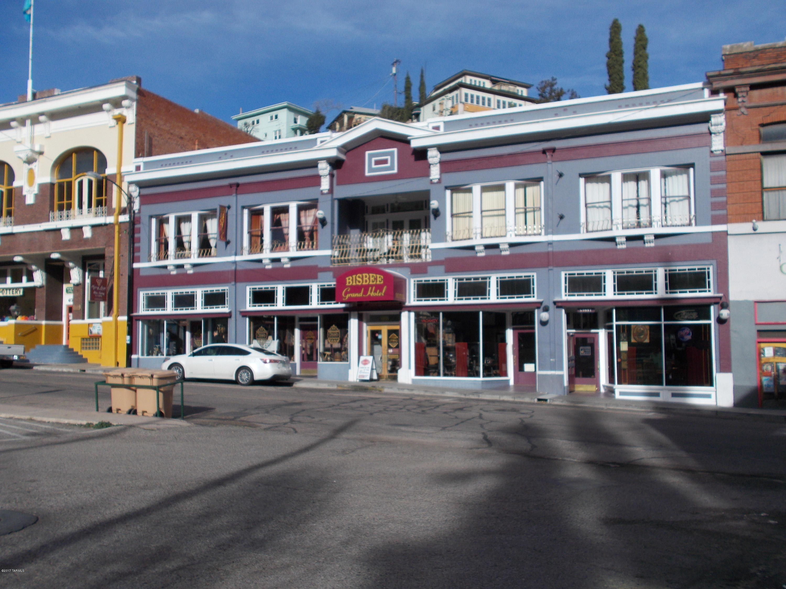 The Bisbee Grand Hotel A Bed and Breakfast Inn of Victorian Elegance is located on Main St in the Bisbee Historic District. The hotel has seven suites and six rooms all appointed with different themes. The Grand Saloon is a full service bar and the restaurant's kitchen has been recently upgraded. Turn key operation all fixtures furnishings and series six liquor license are included. Owner/Agent. Excellent cash flow business with huge upside potential.