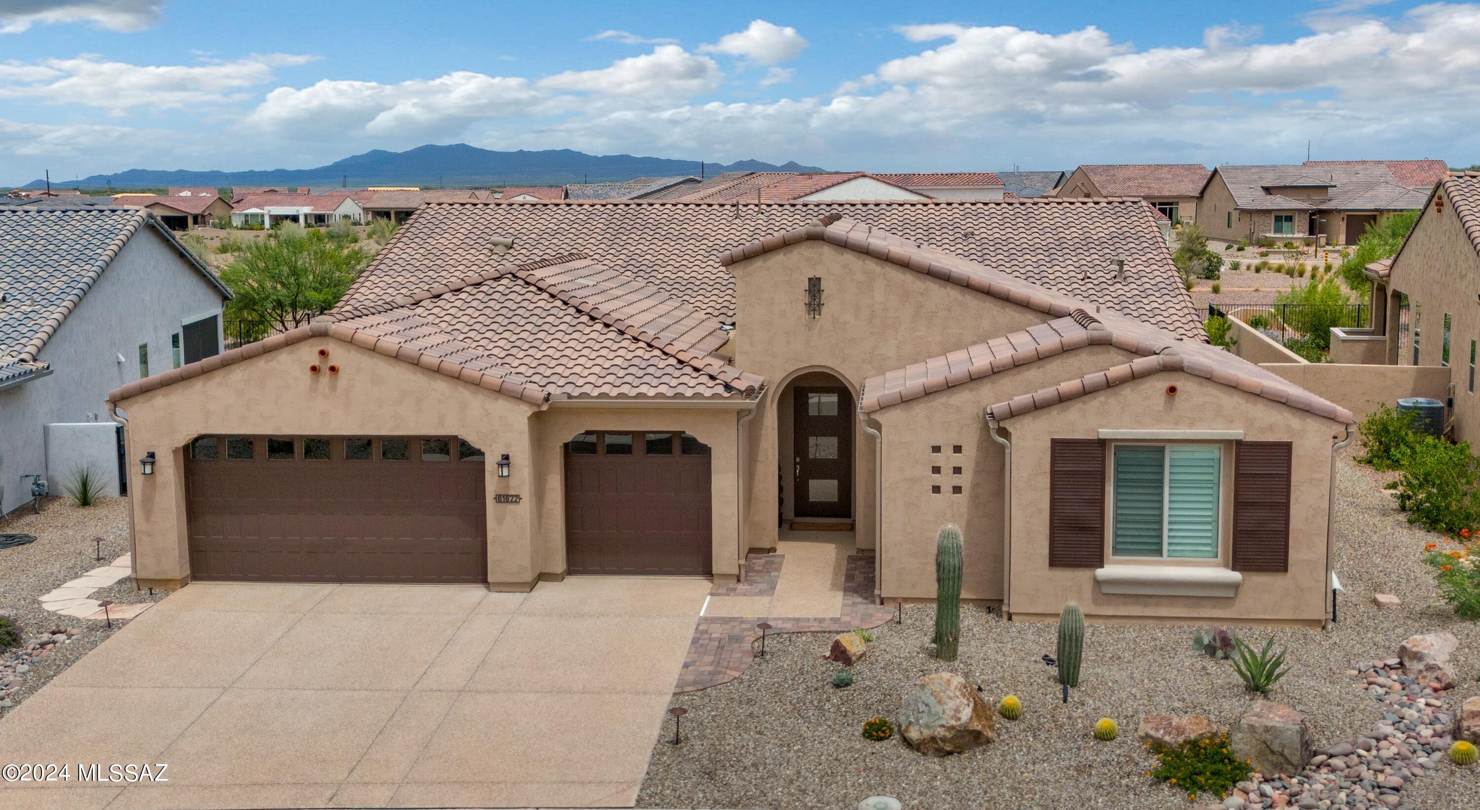 Upgraded 2022 Solstice with Freshwater Heated Pool & Outdoor Oasis to call home! Luxury Vinyl Plank Flooring & Plantation Shutters thru-out. Open Concept Living! Spacious Great Room.  Kitchen with Quartz Countertops, Stainless Appliances, Gas Cooktop, Soft Close White Cabinets with Pull-out Shelves & Butler/Walk-In Pantry. Dining Area with Patio Door. Owner's Suite has Bay Window. Owner's Bathroom has Quartz Countertop, Roll-in Shower & Walk-in Closet. Den/Office has frosted glass French Doors & Powder Room. Guest Bedroom has Walk-in Closet & Ensuite Bathroom with Shower. Laundry Room has W/D, Sink & Cabinets. Extended 3 Car Garage has Tankless W/H, Water Purifier & 2 Hanging Racks. Covered Patio with Extended Travertine Patio, Built-in BBQ station, Freshwater Heated Pool & Gated Yard!