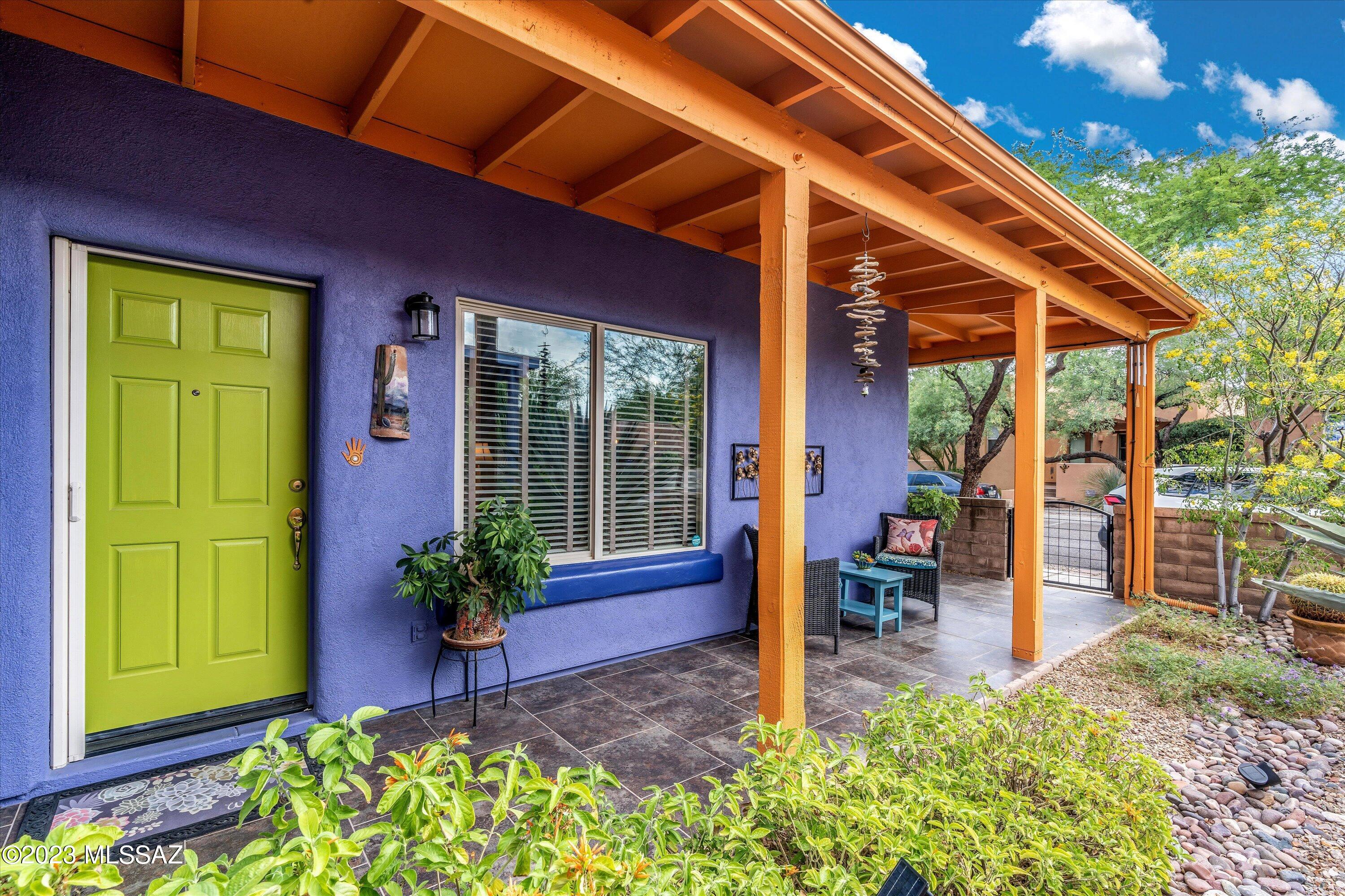 Welcome to your dream oasis in the heart of Civano! This gorgeous home offers the perfect blend of modern updates and timeless charm. With 2 bedrooms and 2 bathrooms, it's the ideal space for comfortable living. Step inside and be greeted by a beautiful interior that seamlessly combines style and functionality. The kitchen boasts sleek corian countertops, stainless steel appliances, and ample storage, making meal preparation a breeze. Relax and unwind in the cozy living spaces, where natural light floods the rooms, creating a warm and inviting atmosphere. Outside, discover your own private haven. The charming patio is perfect for enjoying the sunny Tucson weather. Located in the sought-after Civano community, you'll have access to a range of amenities, including two pools, parks, tennis, basketball, and pickleball courts, community garden and walking paths. Located in The Award-Winning Vail School District.