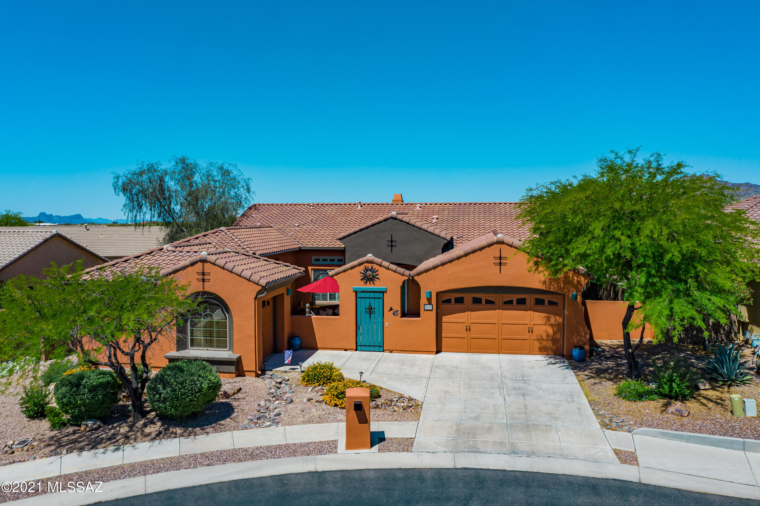 Welcome to one of the most relaxing/peaceful homes in Oro Valley. Unobstructed views of the Catalina and Tortolita Mountains from both your spacious backyard and your tranquil gated front courtyard. Courtyard invites you to a private casita - great for guests or a private office or artist's retreat. Home has been freshly painted within the last year. Siena at Rancho Vistoso is retreat in itself - located behind gorgeous custom gates - private and serene subdivision. This particular residence envelopes you with peacefulness, backing to endless nature and views. When inside this grand presentation it can truly encompasses you. Home has a very meditative aura - peaceful courtyard - private casita - surrounded by a menagerie of desert fauna and flora - soaring ceilings +  large view windows. Home fully freshly painted externally within the past year. New AC system for the casita and third car garage placed within the past year. Additional plantation shutters added within the past year beyond the original plantation shutters in the master suite, bedroom/office facing courtyard, and the third car garage. Pocket custom screen doors for front door and back patio for cross ventilation. New keyless code lock systems for both the front door and the door entering the home through the 2 car garage (2019).Internal custom painting within the past year. Outside storage shed. New garage motor of 2 car garage from 2018 for enhanced noise reduction and efficiency. Custom curtains in great room and kitchen area to also convey.