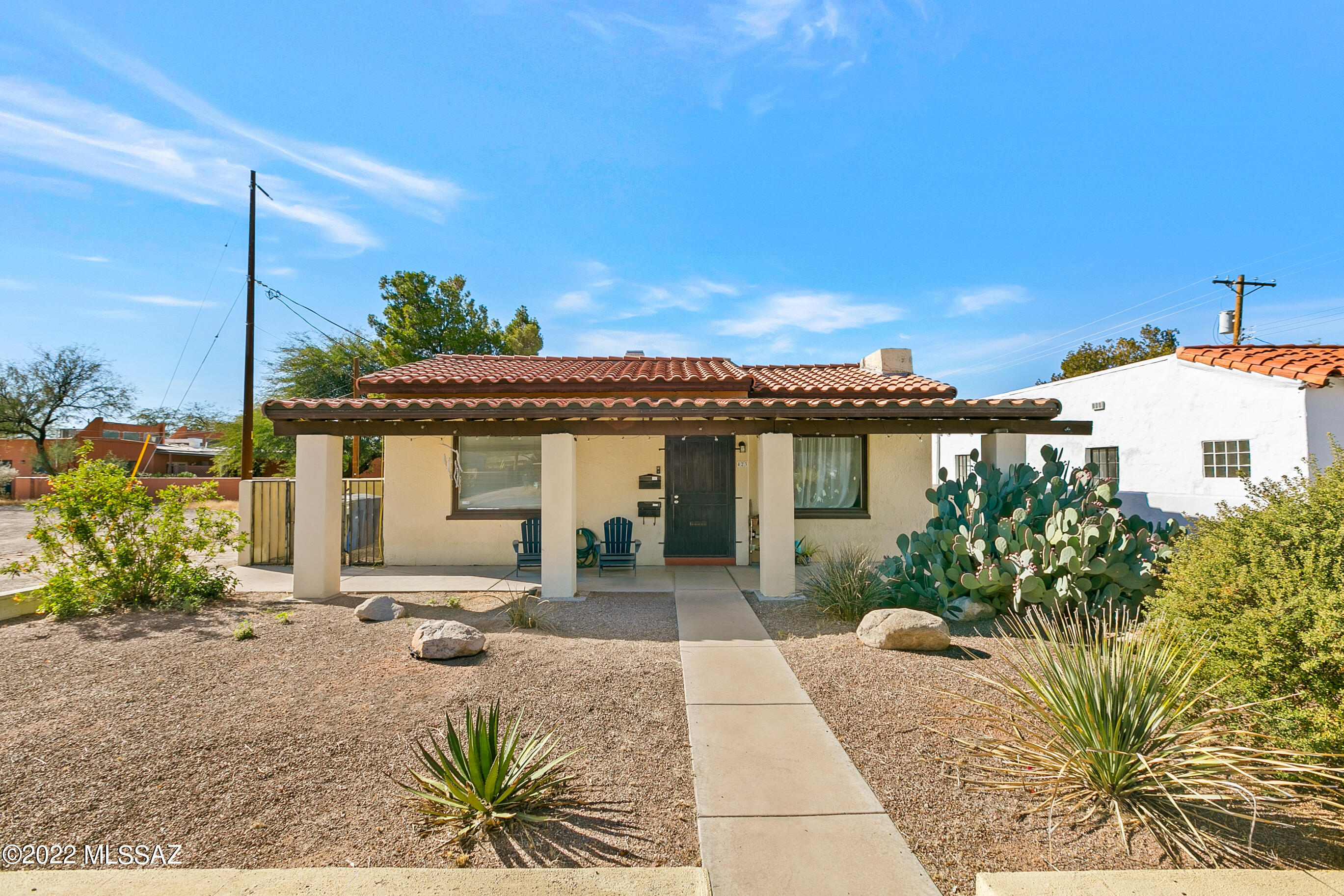 Super duper darling... Sam Hughes Mission style home with SFR PLUS TWO casitas! The main home has two primary suites plus a flex space that could be a third bedroom/office space/studio. Living room has charming nichos & delightful wood burning fireplace. Not to mention the fabulous natural light throughout! Roof was redone approx 6 years ago. Charm charm charm!!! And now for the two casitas.... Casita No 1 has two bedrooms, 1 bath with all new kitchen (granite & stainless). Tankless hot water heater & HVAC system approx 4 years new.  Casita No 2 is a 1 bedroom 1 bath with new everything. Recently finished. Tankless hot water heater & HVAC. All new or newer appliances in both casitas. PLUS... there is the sweetest little office or hideout on the northside of Casita No 2  loft space &bathrm.