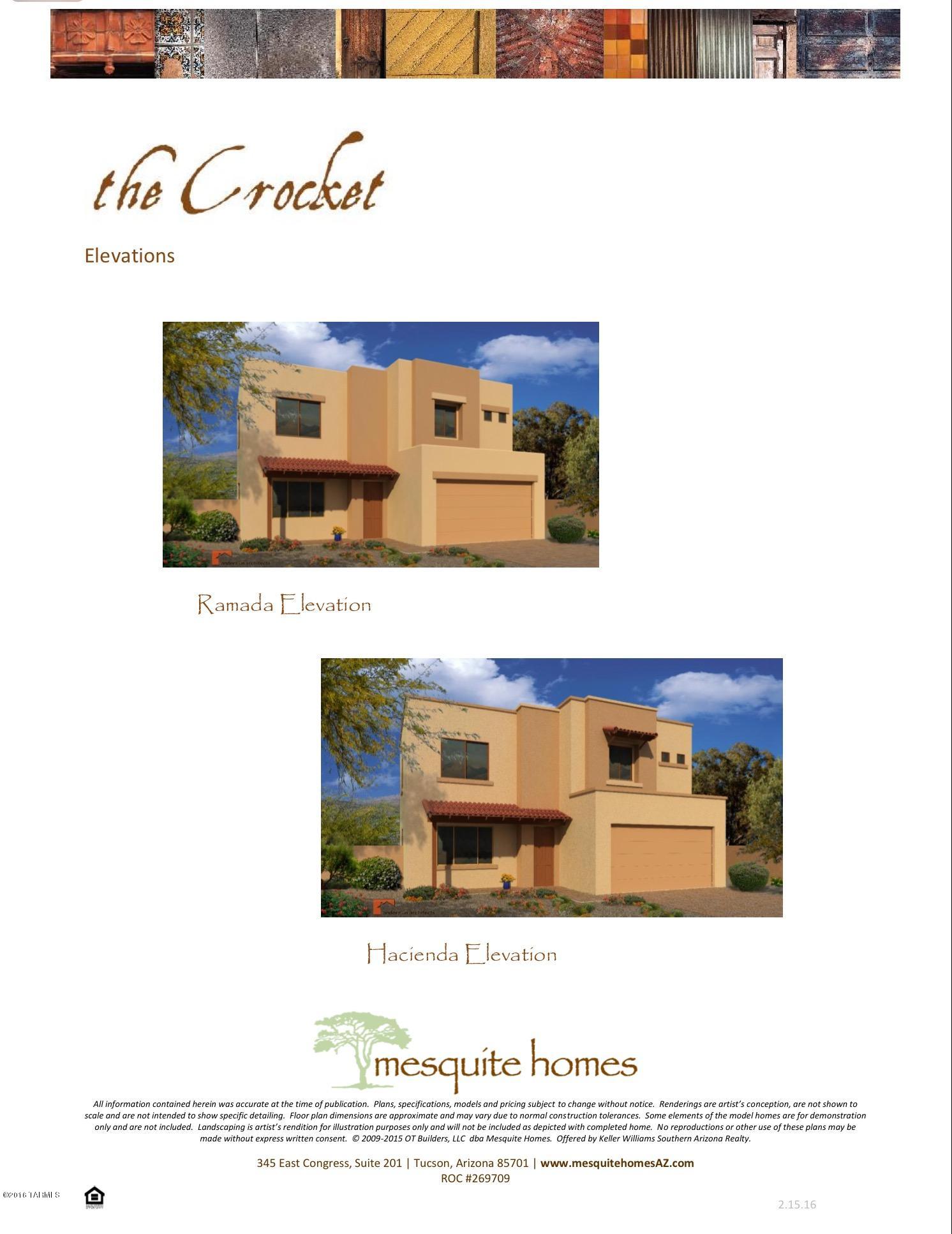 Built by Mesquite Homes, Tucson's hometown builder, Gated Community, Outstanding midtown location, minutes to restaurants, hospitals & shopping. This 1783 square foot 2 story home is an open concept floorplan  & upscale included features + great optional features. Island Kitchen features Quartz or Granite countertops! Owner's suite has 2 walk in closets & executive height vanity. High performance home with Energy Saving Green Features including a tankless water heater, 14.5 SEER AC, full home fresh air intake for improved air quality, 2 car garage with insulated door, Energy Star Certified with HERS rating. See builders website or under the documents tab for more information