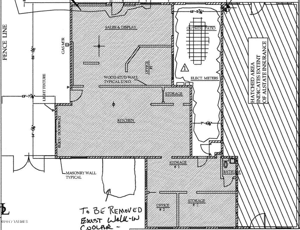 Street retail along busy Grant/Country Club Corridor. 34,000+ Cars per day along Grant (PAG 2016). 2827 SF building sits on 10,500 sf lot. C-1 City of Tucson zoning. Property is 2 spaces separated by Courtyard. Grant Widening will affect this property- Buyer to investigate how so with proper government entities
