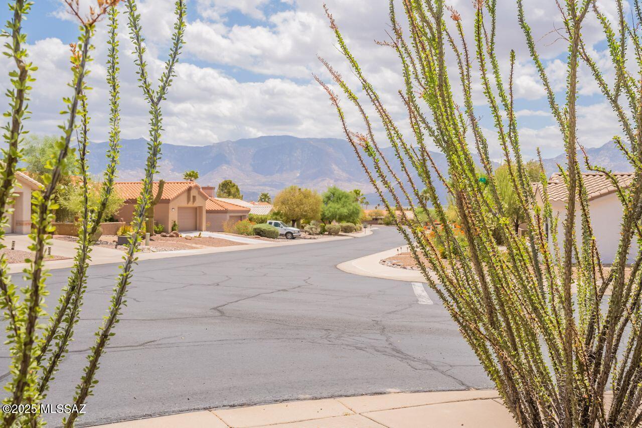 This Rio Vista model is situated on an interior corner lot and features the optional 3rd bedroom which can also be used for a den/hobby room/office, etc. In addition, the floor plan offers 1,689 sq.ft. of abundant space with plenty of natural light. Relax on the front porch and take in the Catalina Mountain views after a  hard day of participating in all the clubs and amenities Sun City has to offer. Landscaping in both front and back yards is easy care with native desert plantings. A great opportunity at a great price. Make this one yours!