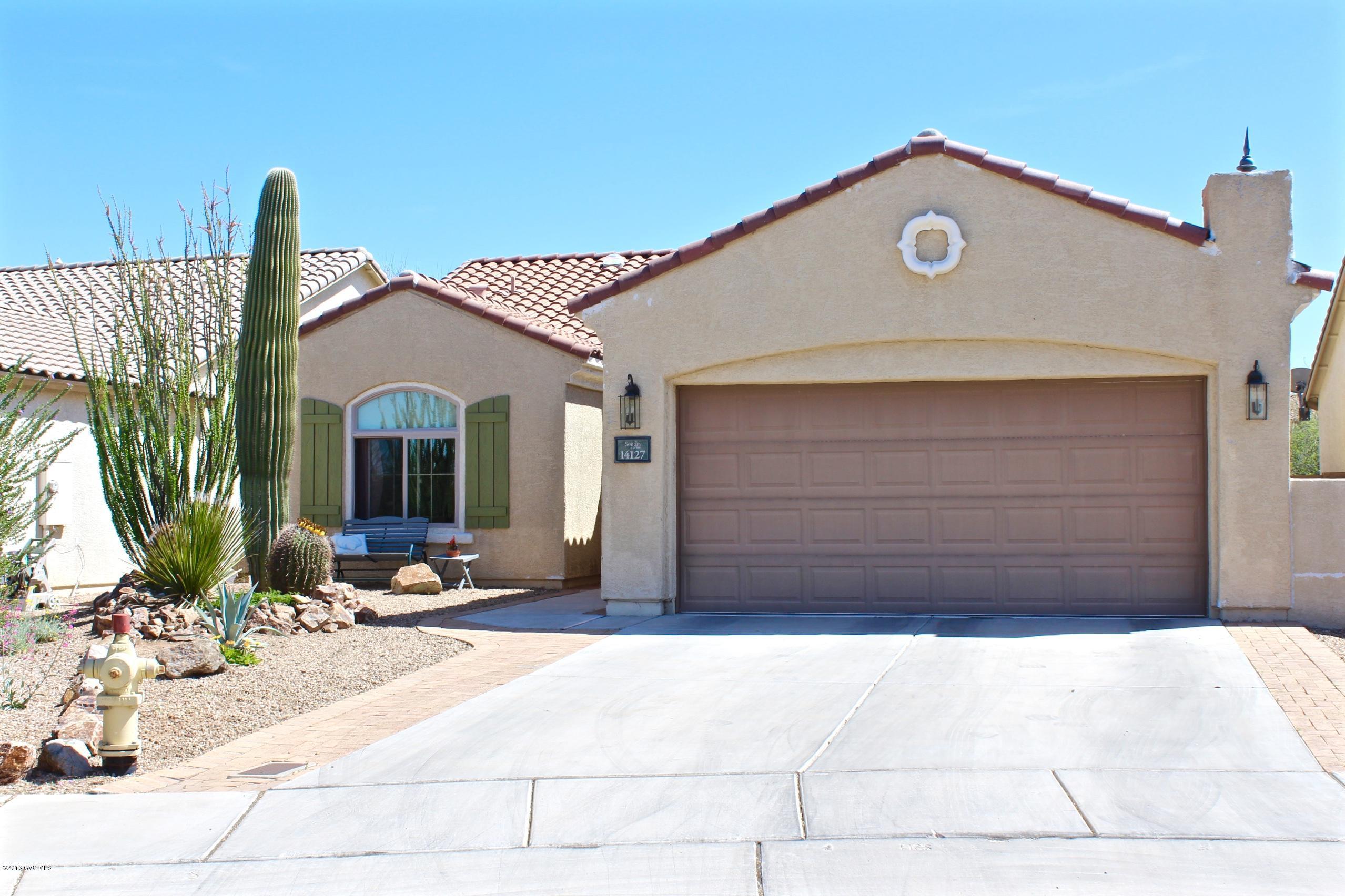 Stunning fully furnished home offers peaceful serenity in the Sonora Del Webb Community for active adult living. This beautiful Amado open floor plan has nicely upgraded features such as 2 solar tubes to bring in natural light, appliance garage in the kitchen, built-in cabinet hutch in foyer, & built in storage cabinets in the garage. The spacious back yard meets the desert arroyo wash for extra privacy, plus new pavers were added to expand the covered patio. Freshly painted inside and out, new carpet in 2015, new handles and knobs on kitchen cabinets, 2 new c-fans- one in Master suite and one in the great room, new security screen door, new bamboo flooring in 3rd bedroom or office/den. At the end of the cul de sac, this gorgeously furnished home is truly move in ready!